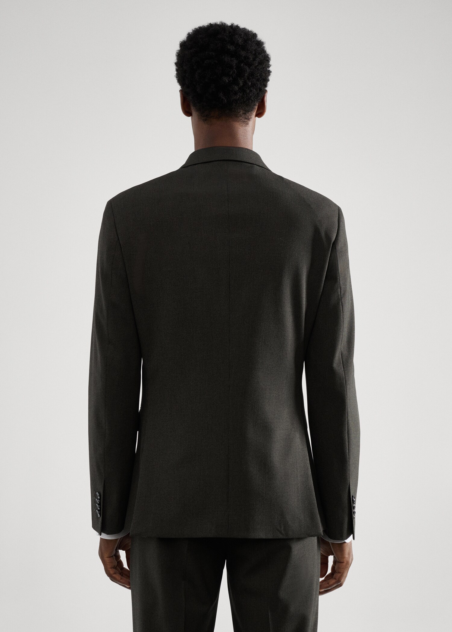 Костюмный пиджак slim fit из ткани стретч с узором  - Обратная сторона изделия