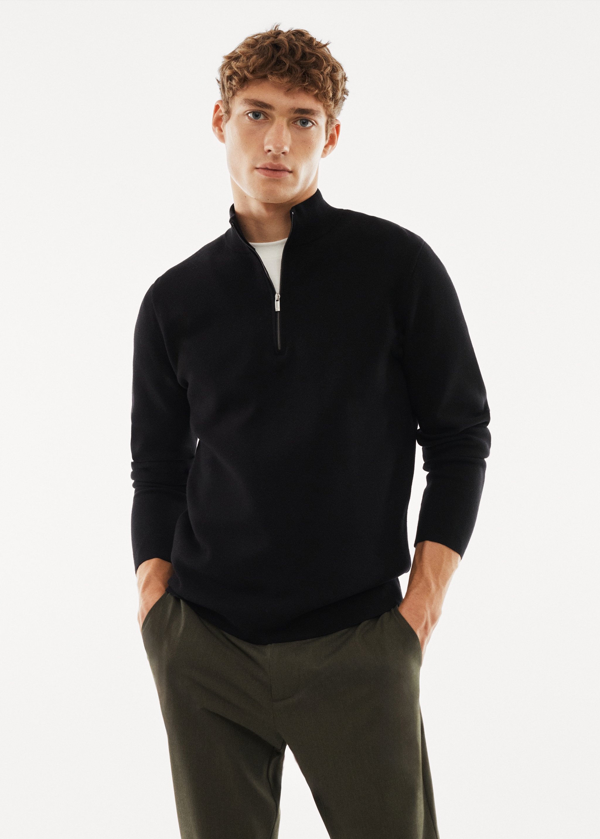 Pull-over col montant zip Homme MANGO Niger