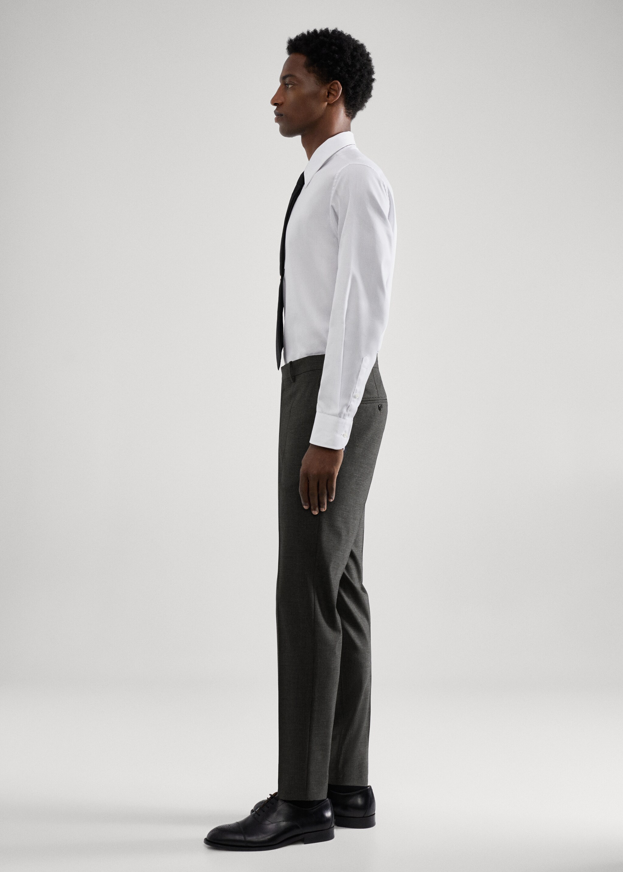 Slim-fit houndstooth wool suit trousers - Details of the article 2