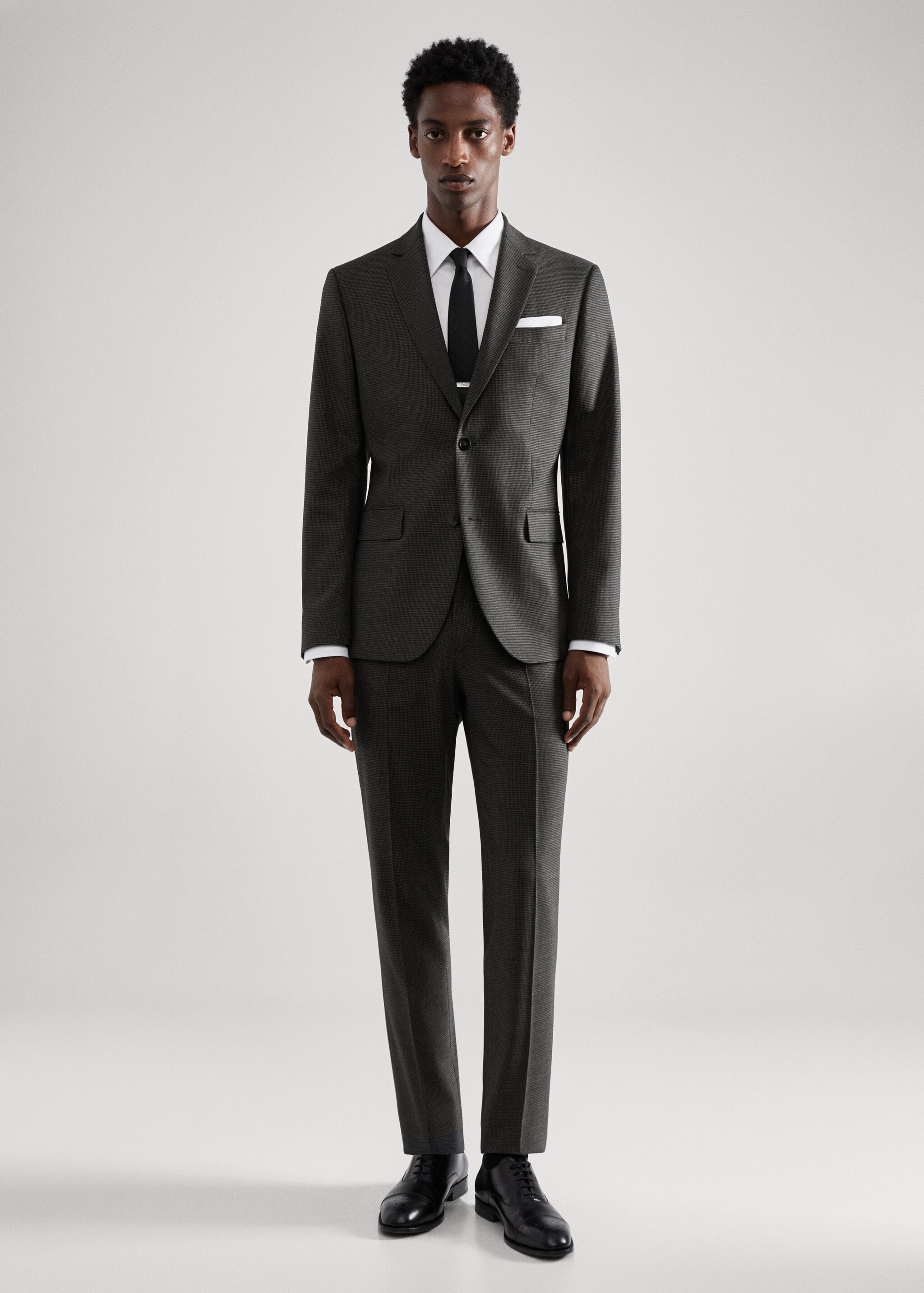Slim-fit houndstooth wool suit trousers - Details of the article 4