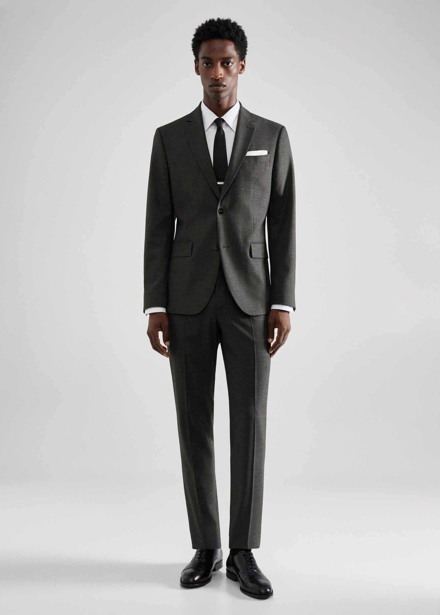 Wollen slim fit pied-de-poule pantalon - Detail van het artikel 4