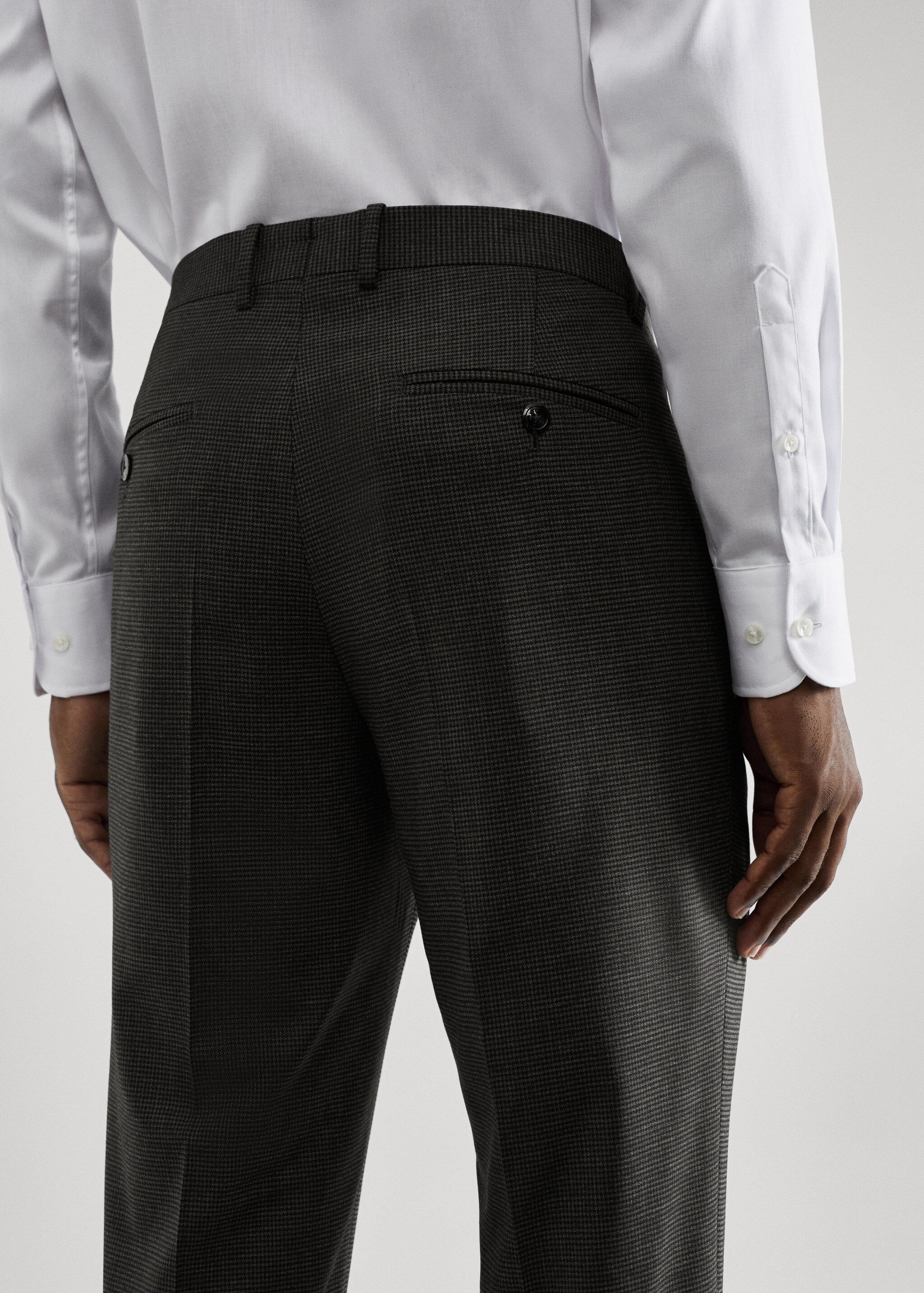 Slim-fit houndstooth wool suit trousers - Details of the article 6