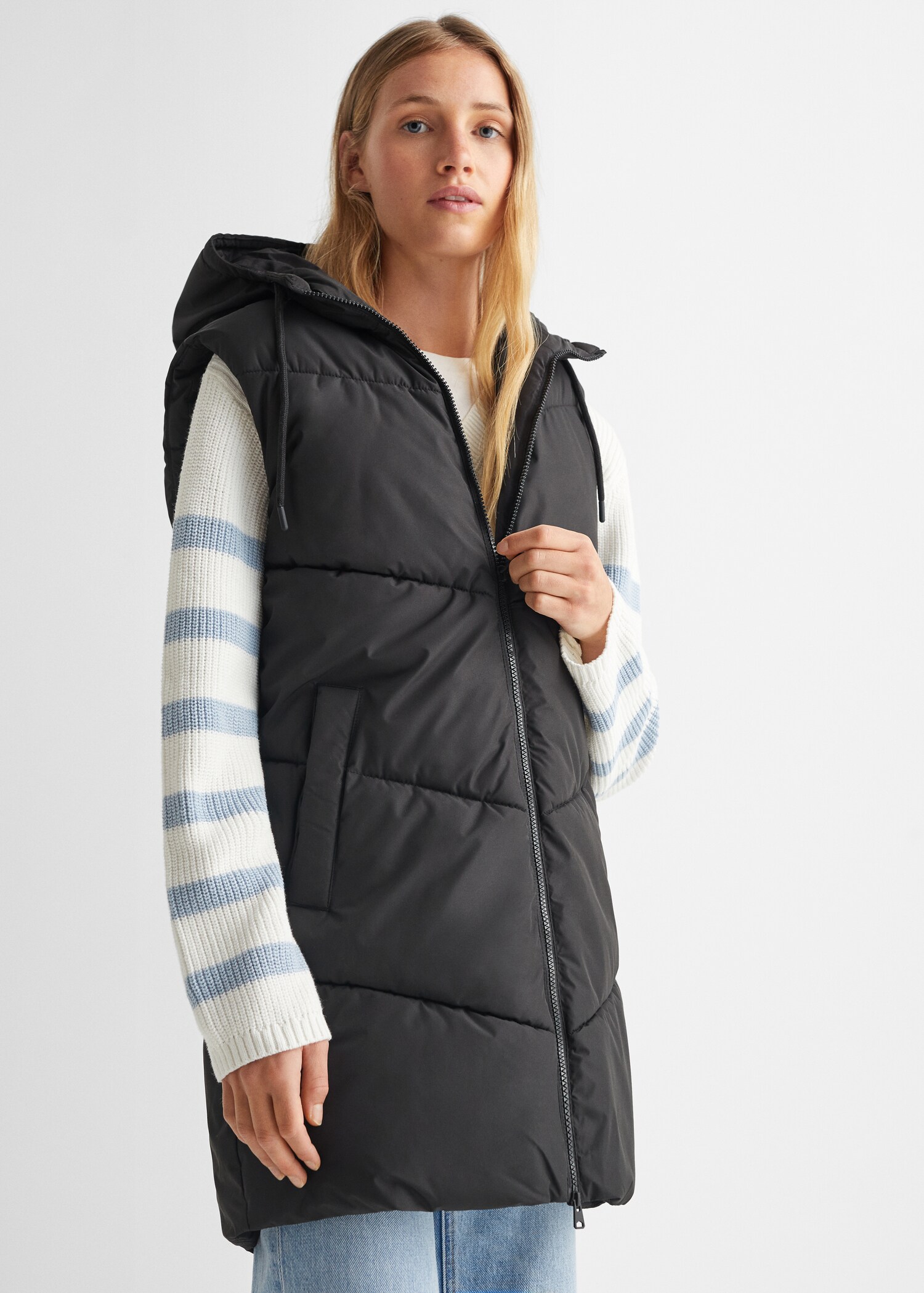 Gilet matelassé long - Plan moyen