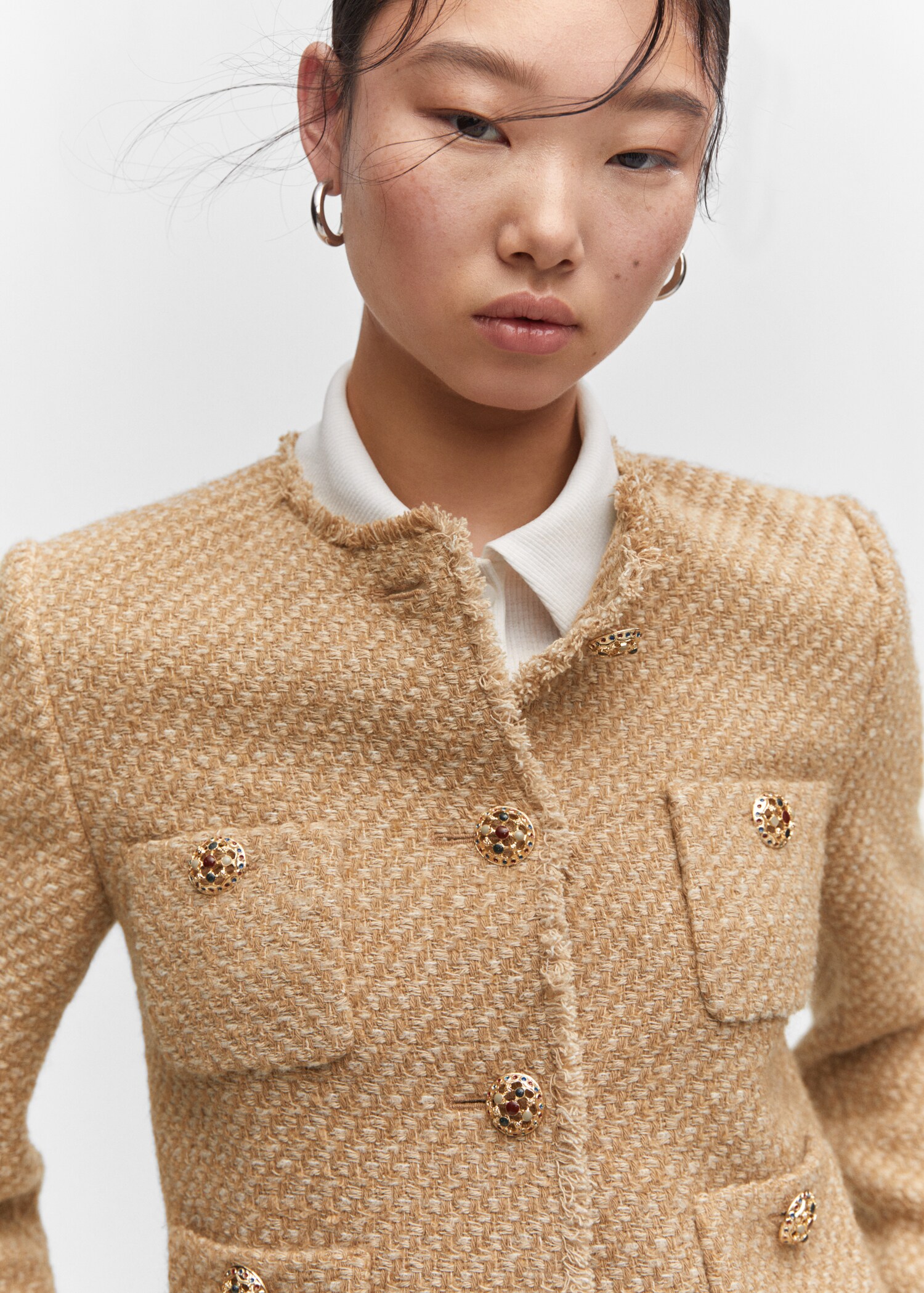 Tweed jacket with pockets - Details of the article 1