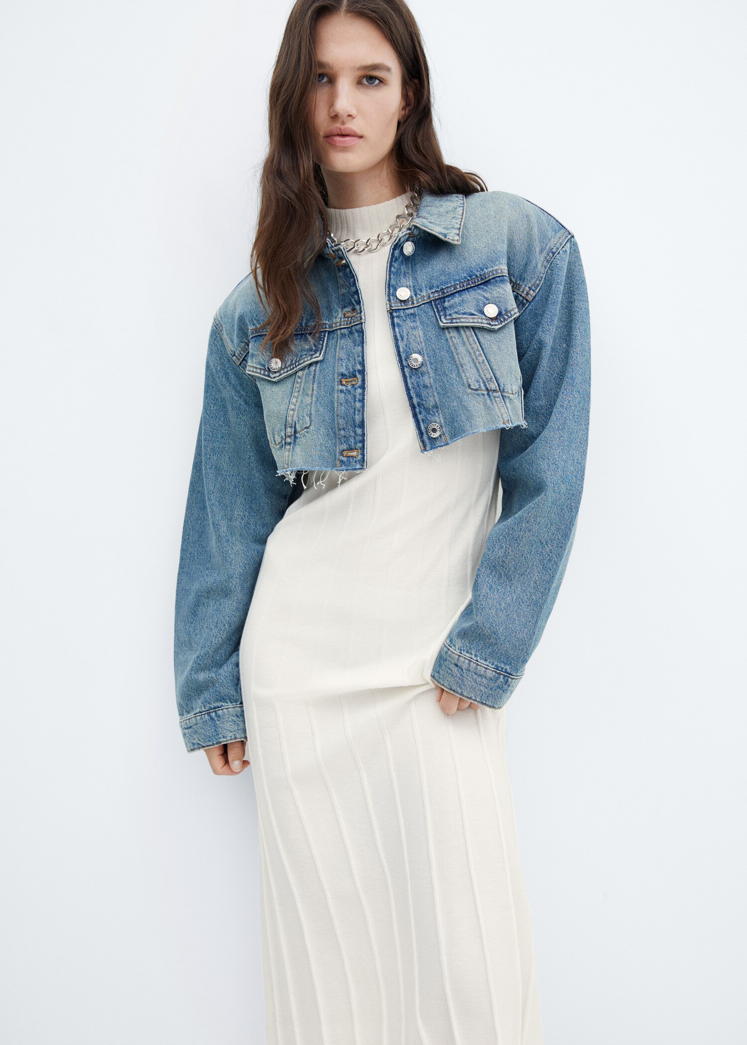 Perkins-neck ribbed dress - Details of the article 2