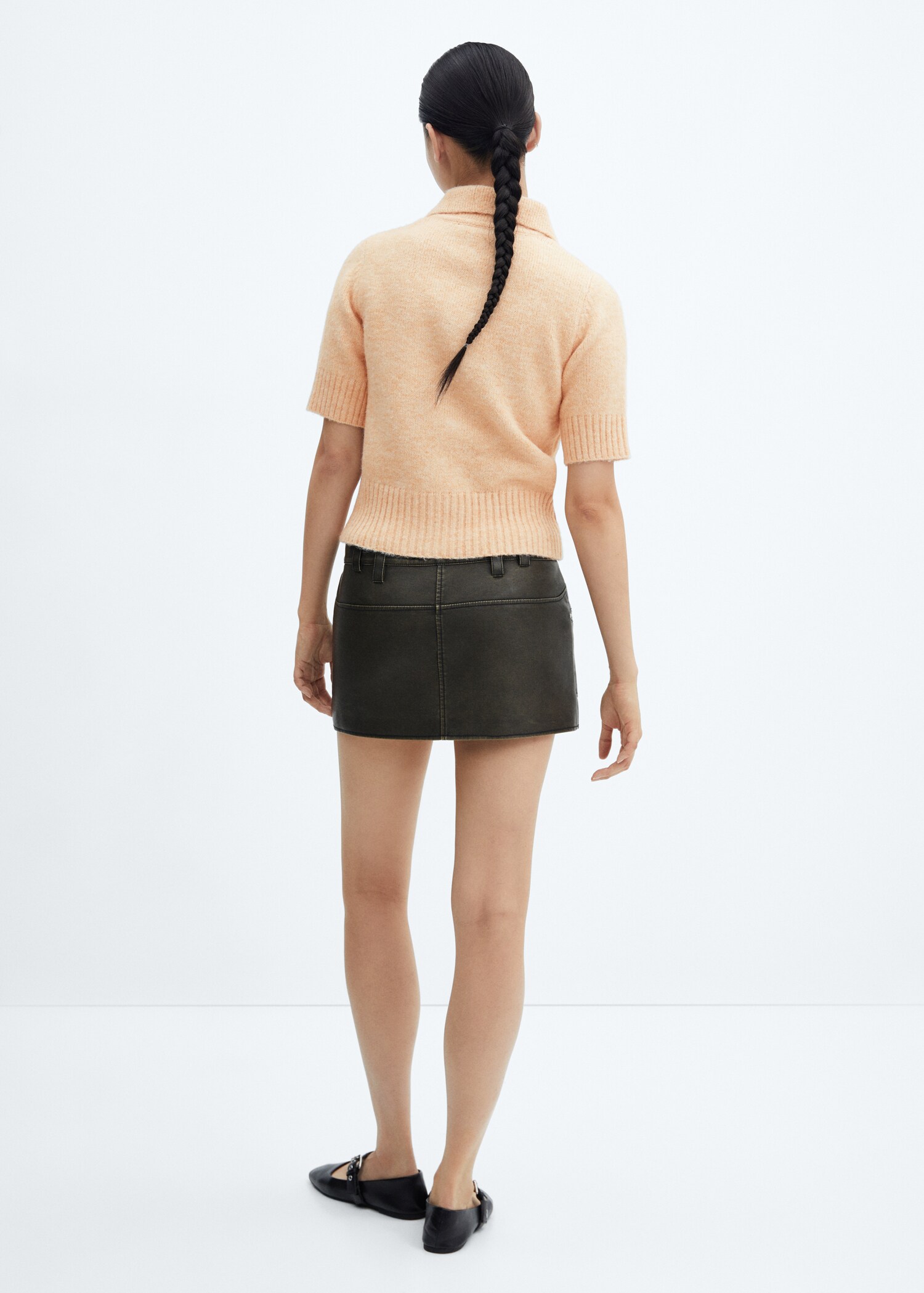 Cardigan manga corta cuello camisero - Reverso del artículo