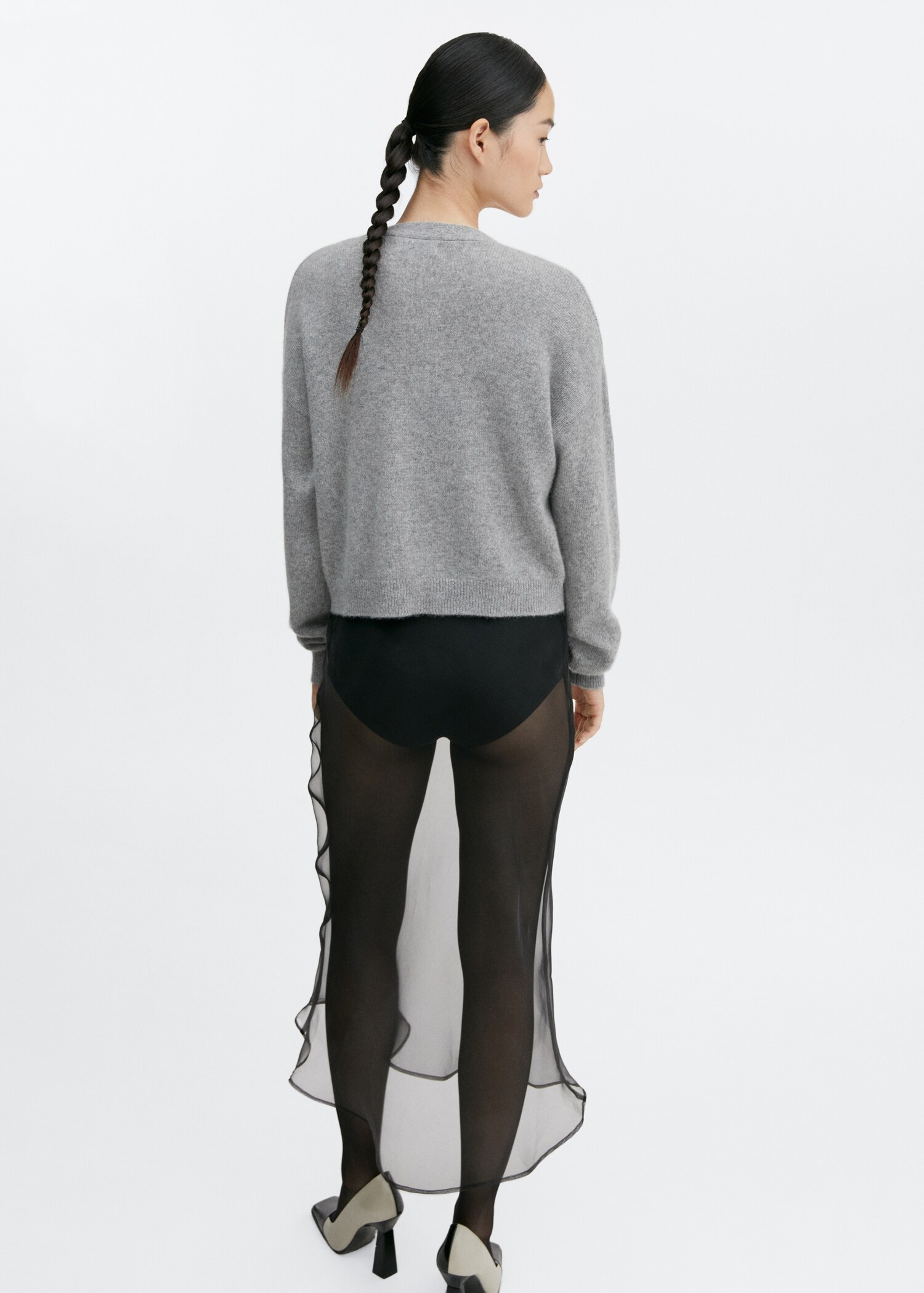 Cashmere cardigan with buttons - Reverse of the article