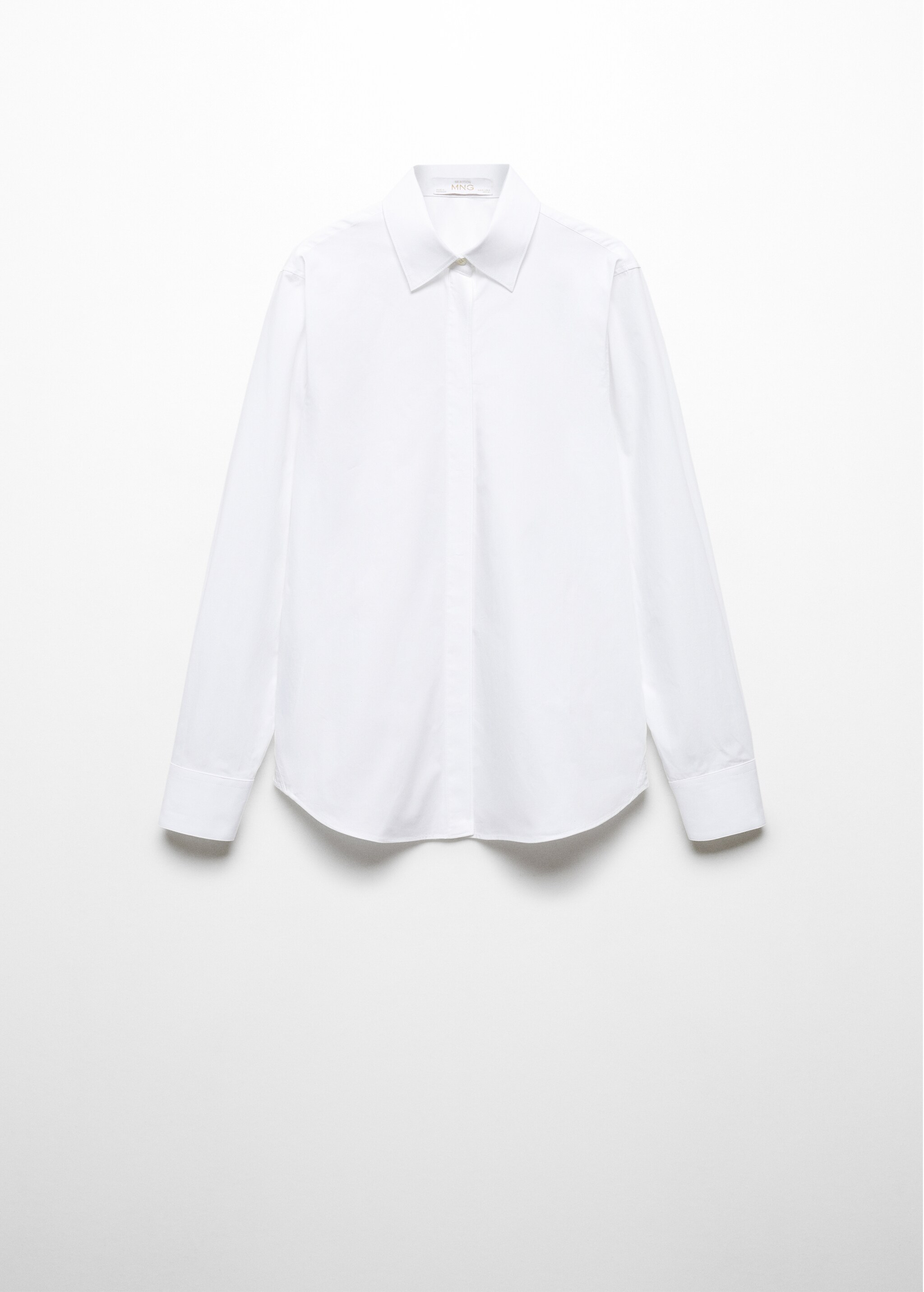 Cotton shirt with hidden buttons  - Article without model