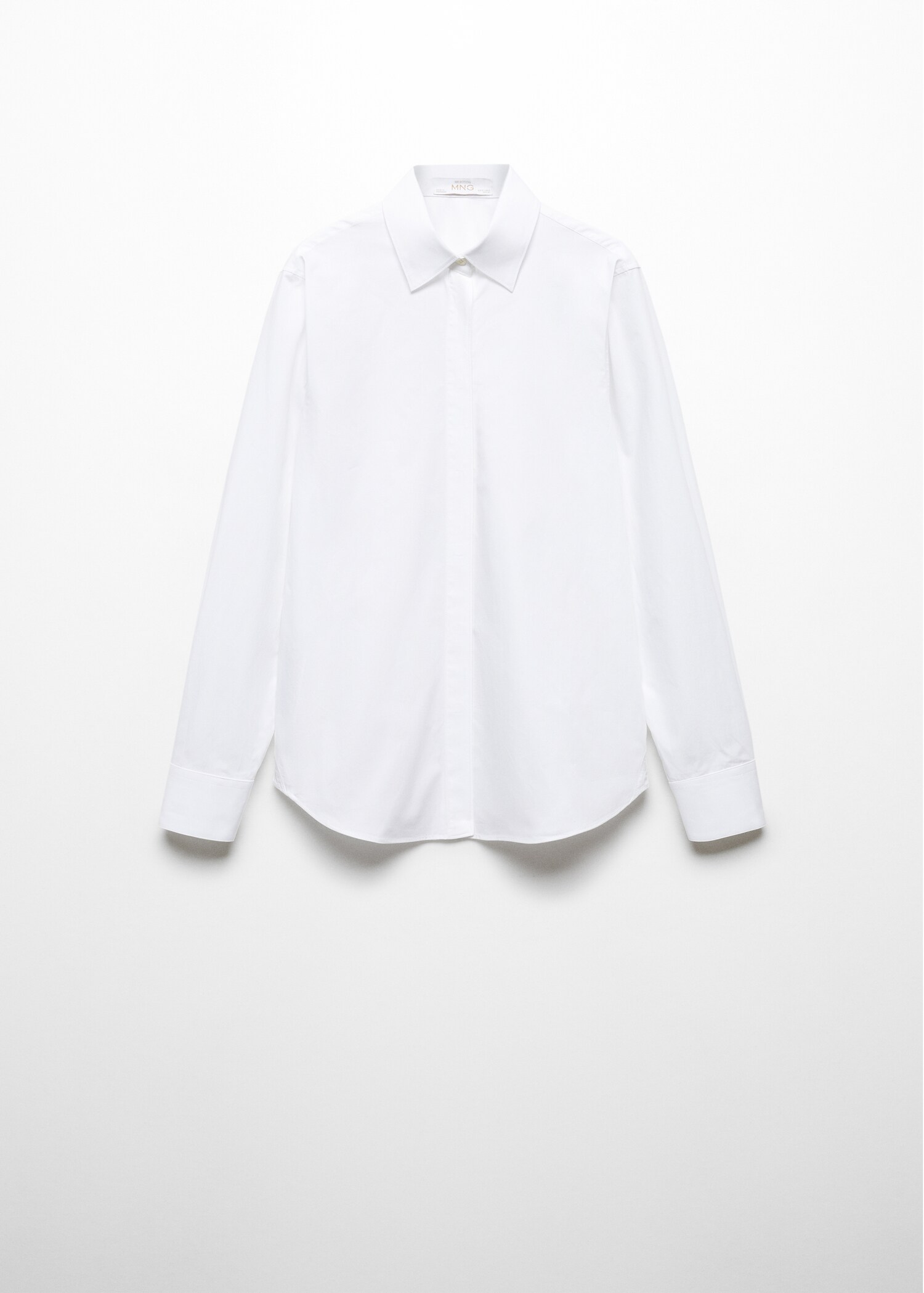 Cotton shirt with hidden buttons  - Article without model