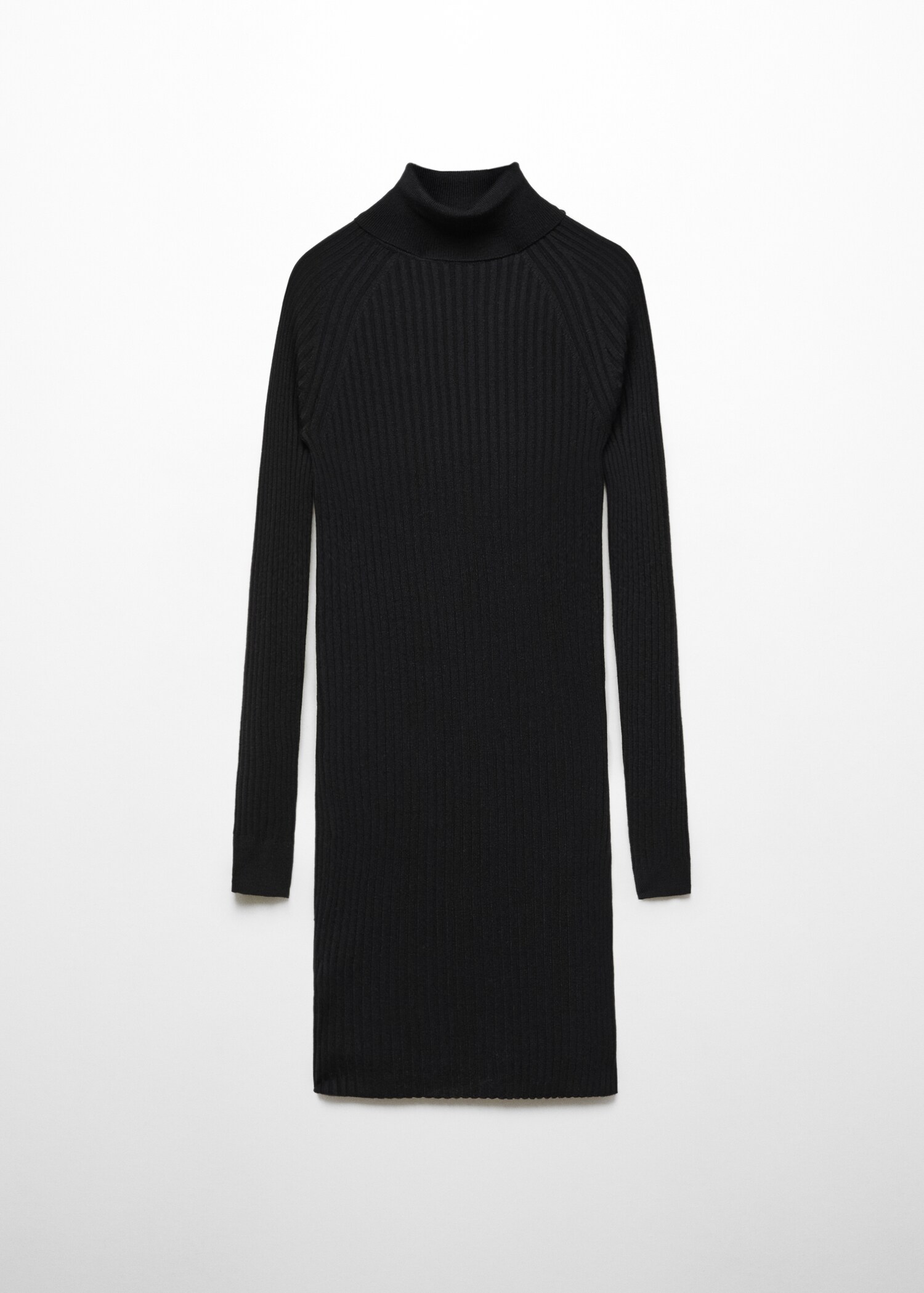 Vestido corto canalé cuello alto - Artículo sin modelo
