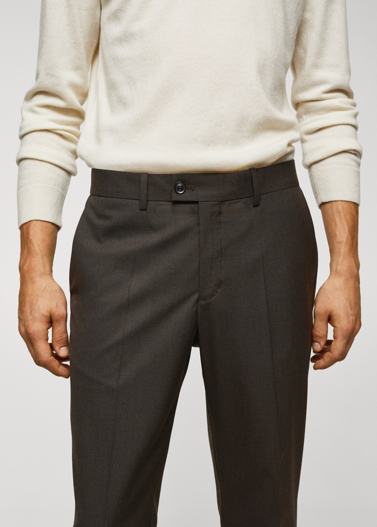 Pantaloni slim fit micro pied-de-poule - Dettaglio dell'articolo 1