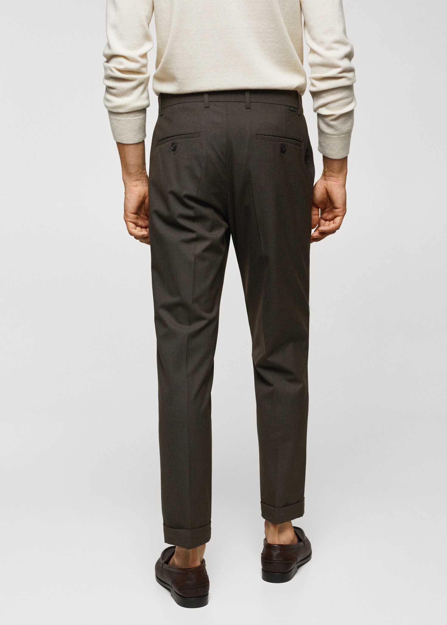 Pantaloni slim fit micro pied-de-poule - Retro dell'articolo