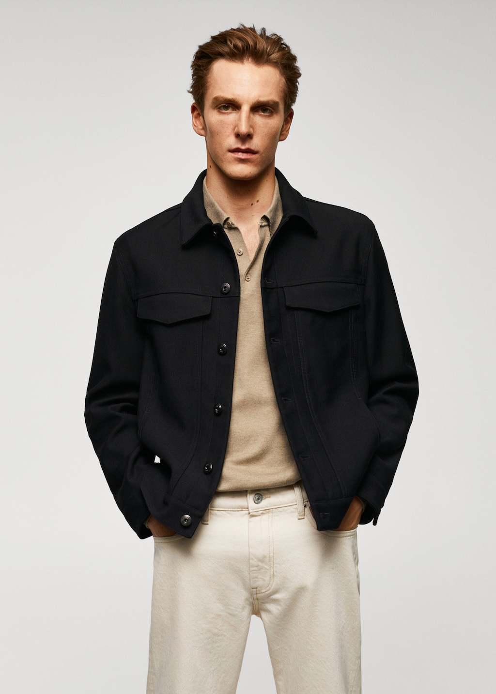 Twill jacket with pockets
