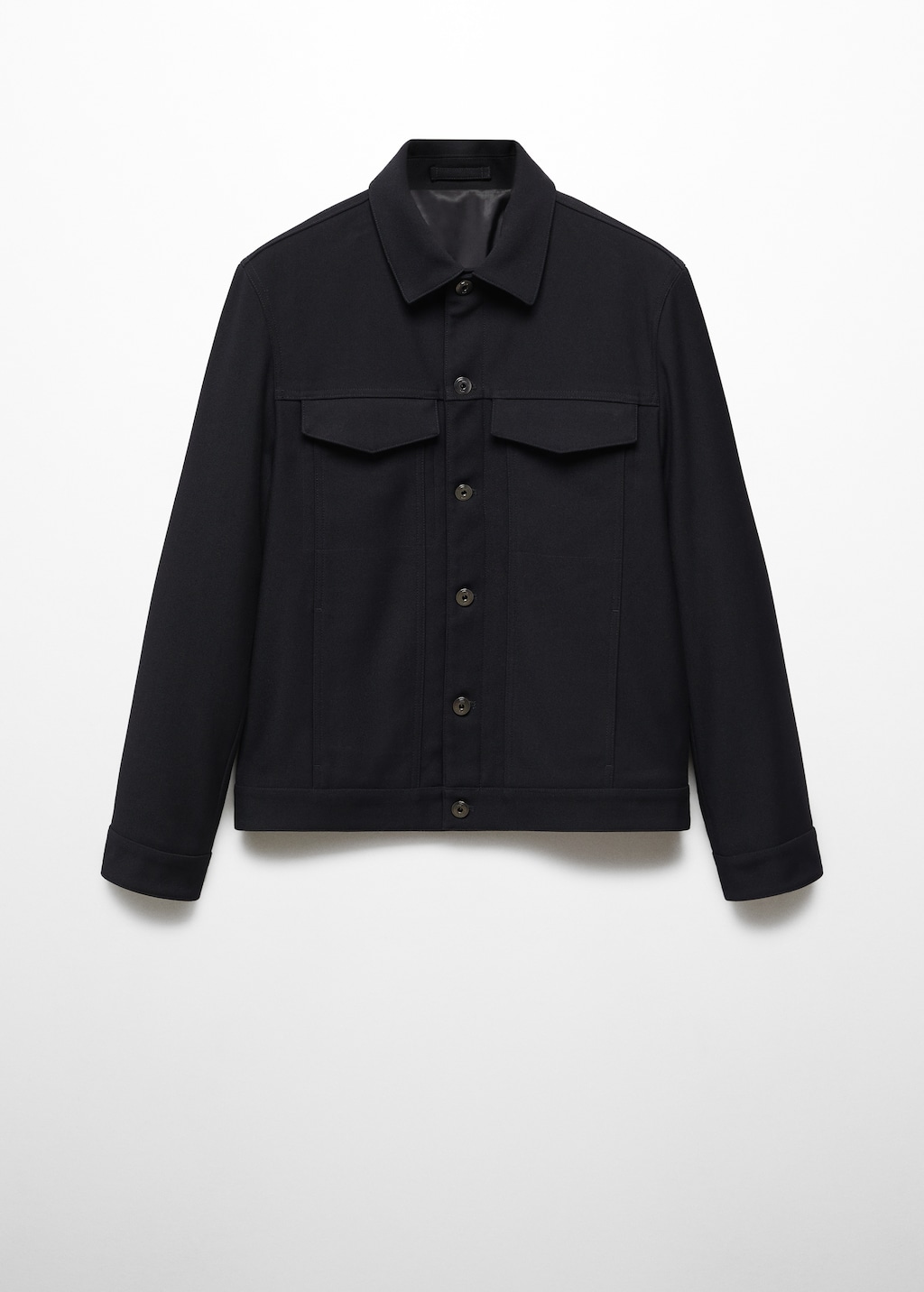 ジャケット・アウター Collarless Twill Jacket TEXTURED TWILL JACKET - Dark navy | ZARA Thailand