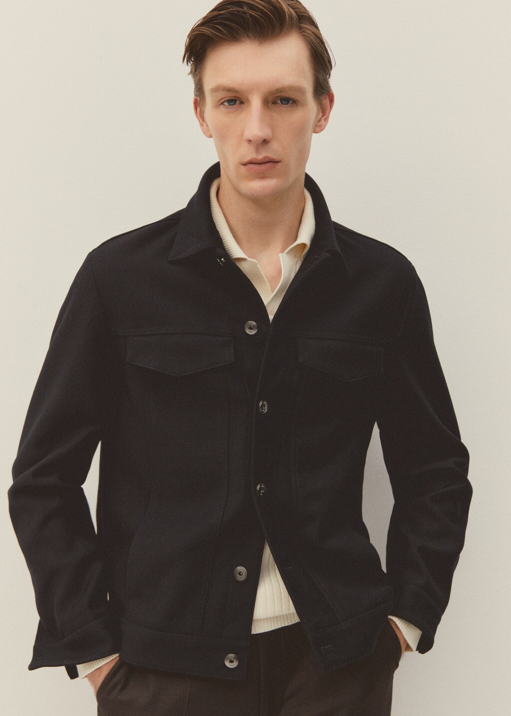 Twill jacket with pockets - Men | MANGO Georgia