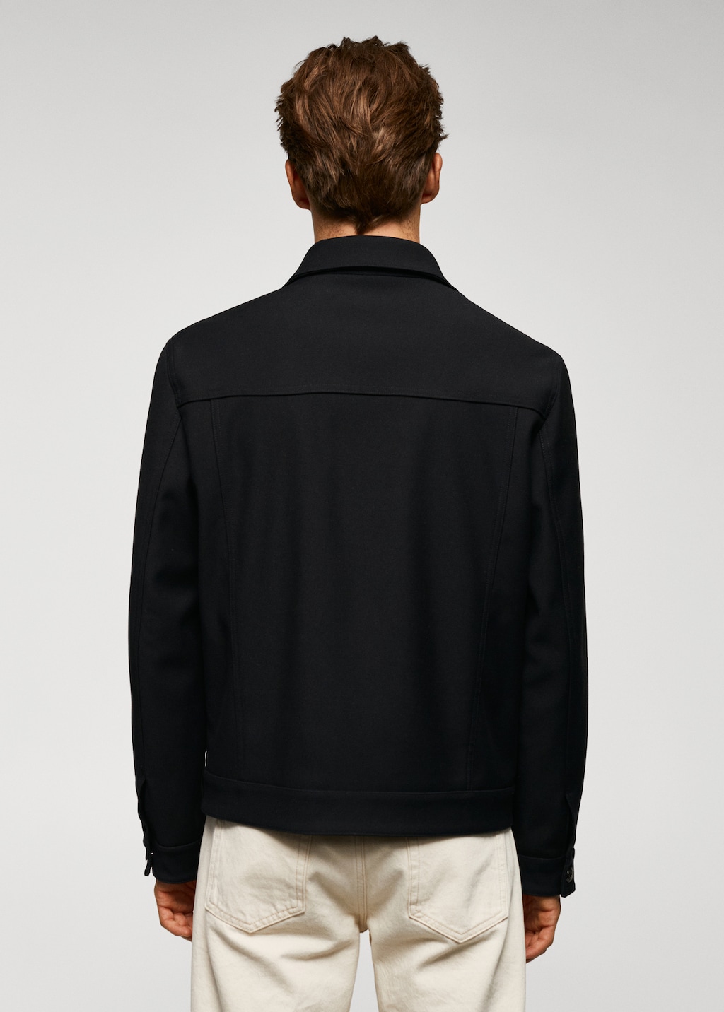 ジャケット・アウター Collarless Twill Jacket TEXTURED TWILL JACKET - Dark navy | ZARA Thailand