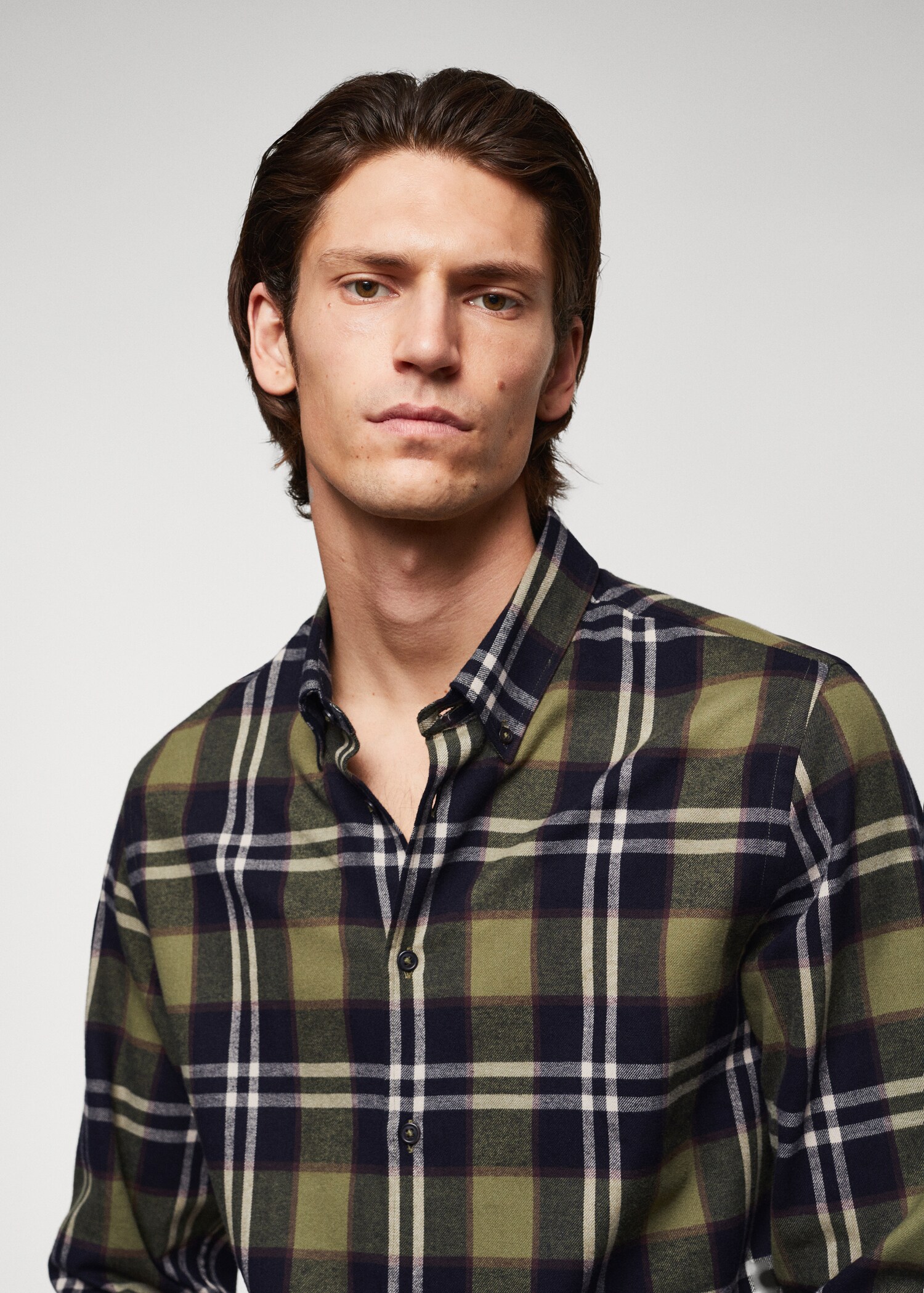Camisa regular fit franela cuadros - Detalle del artículo 1
