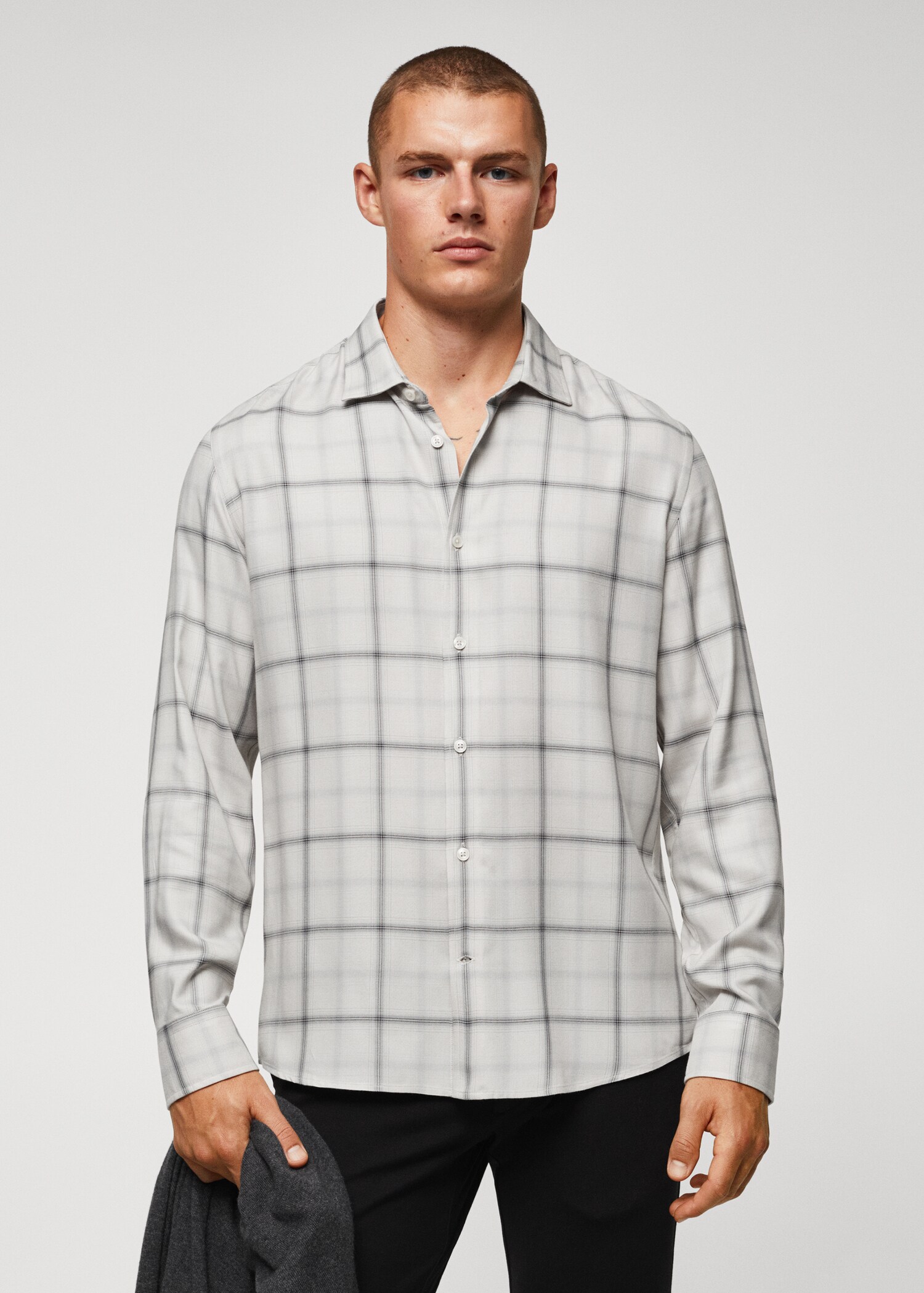 Regular-fit windowpane shirt - Medium plane