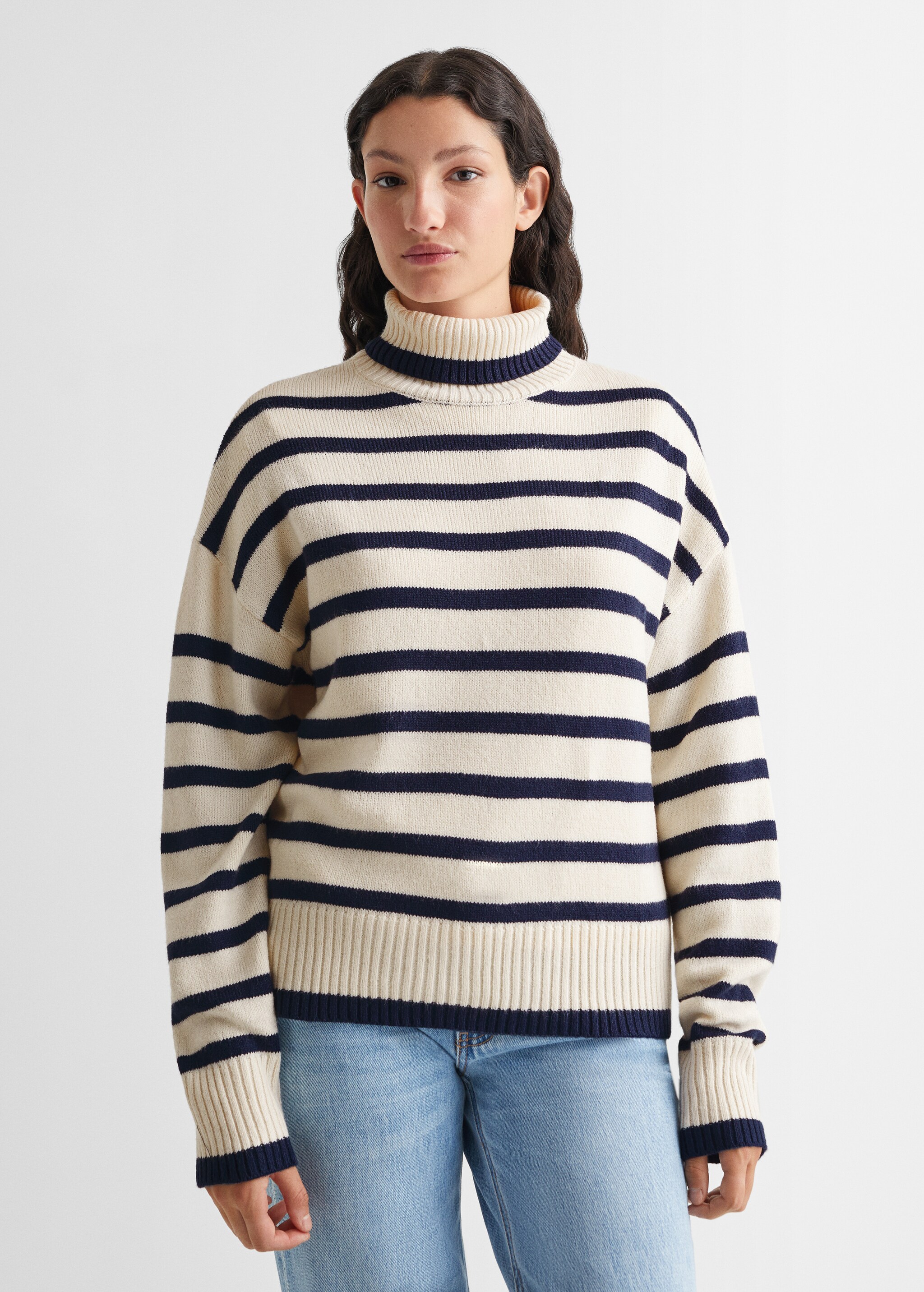 Stand-collar striped sweater - Middenvlak