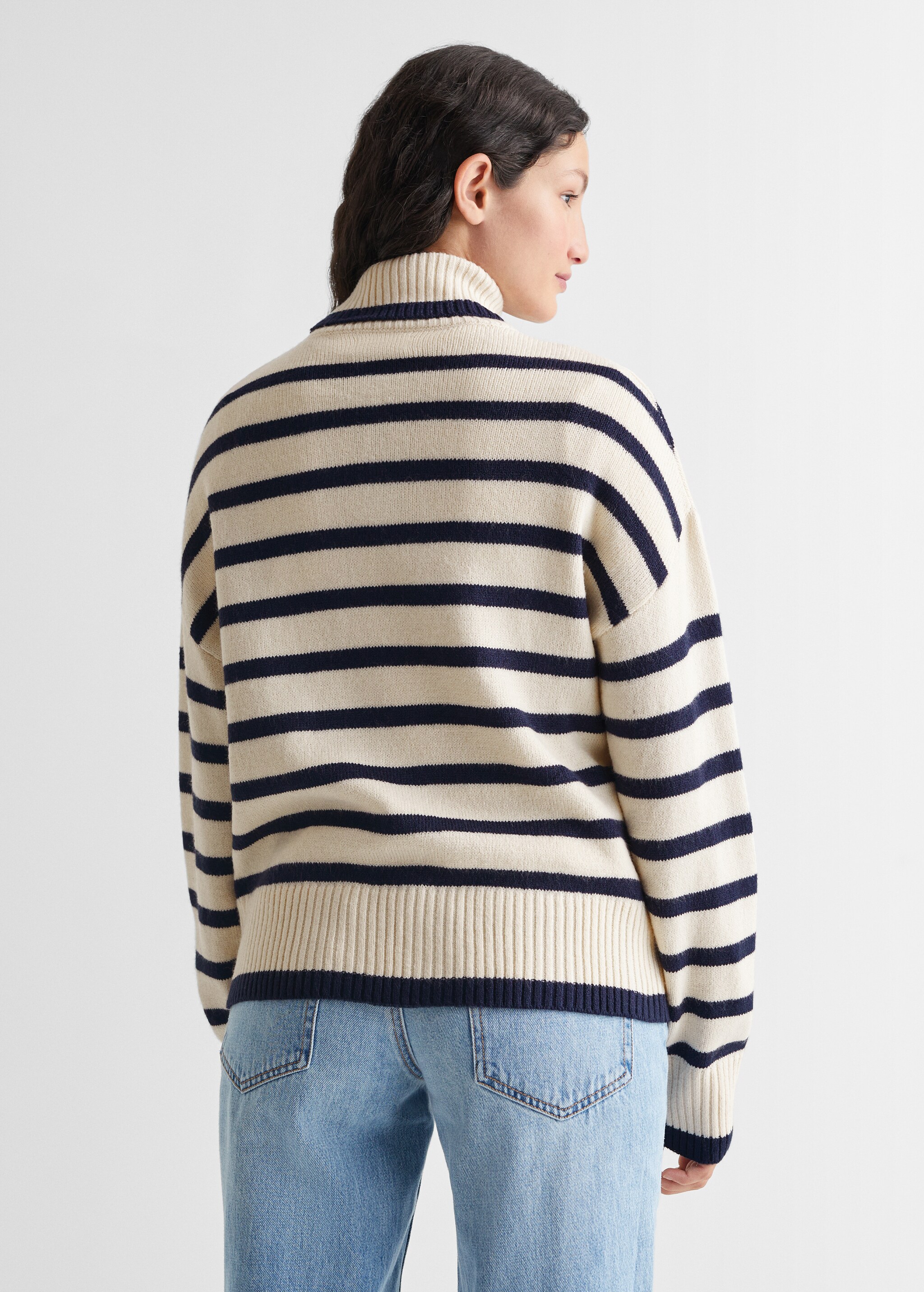 Stand-collar striped sweater - Achterkant van het artikel