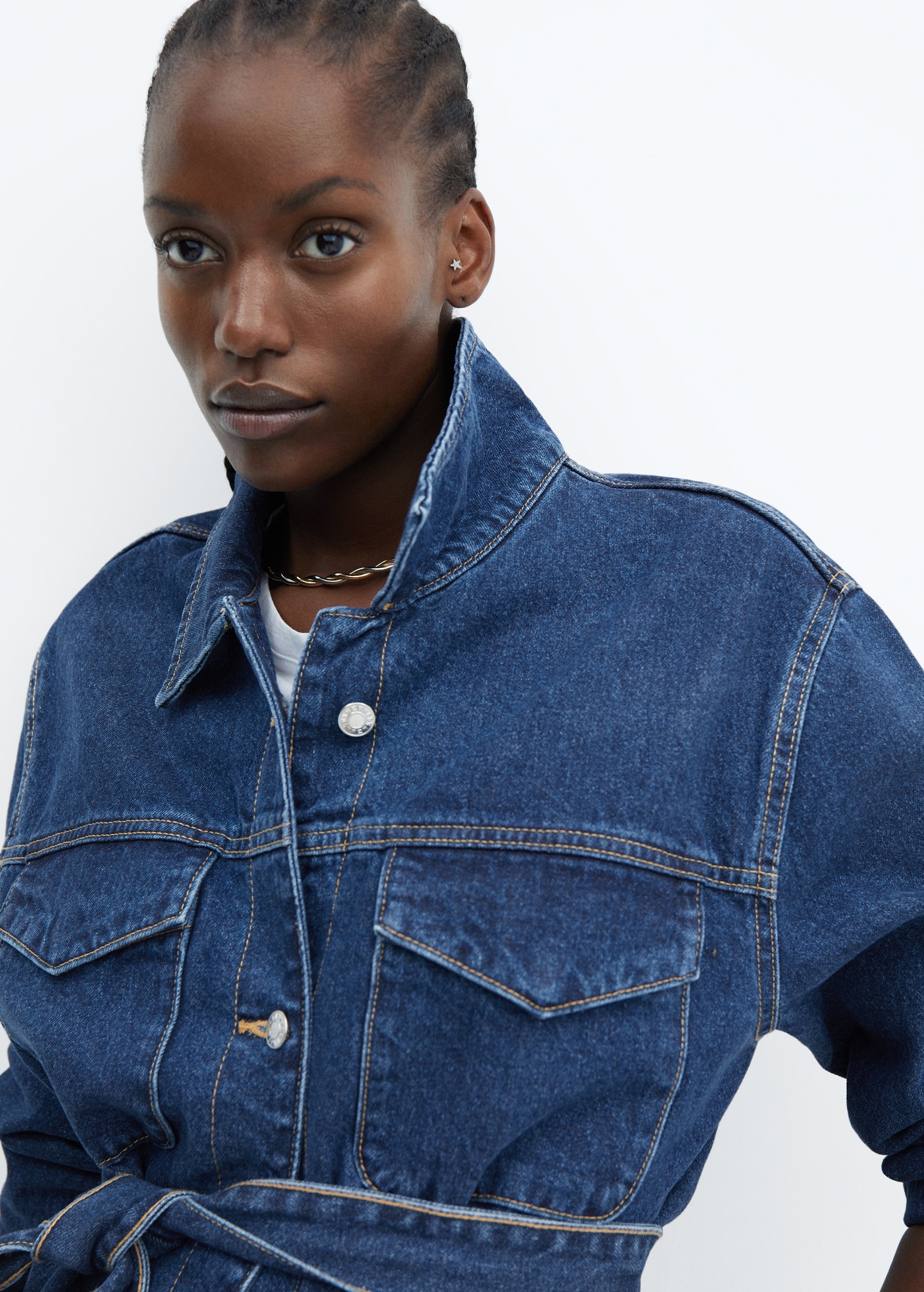 Denim jacket with belt1