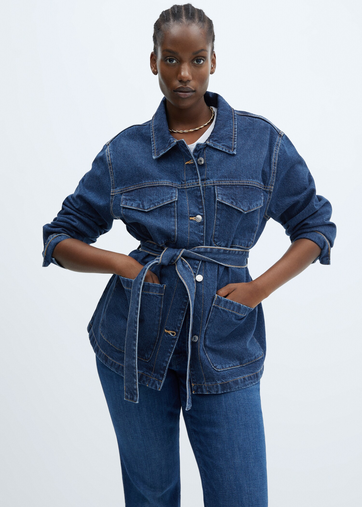 Blouson jean ceinture - Détail de l'article 5