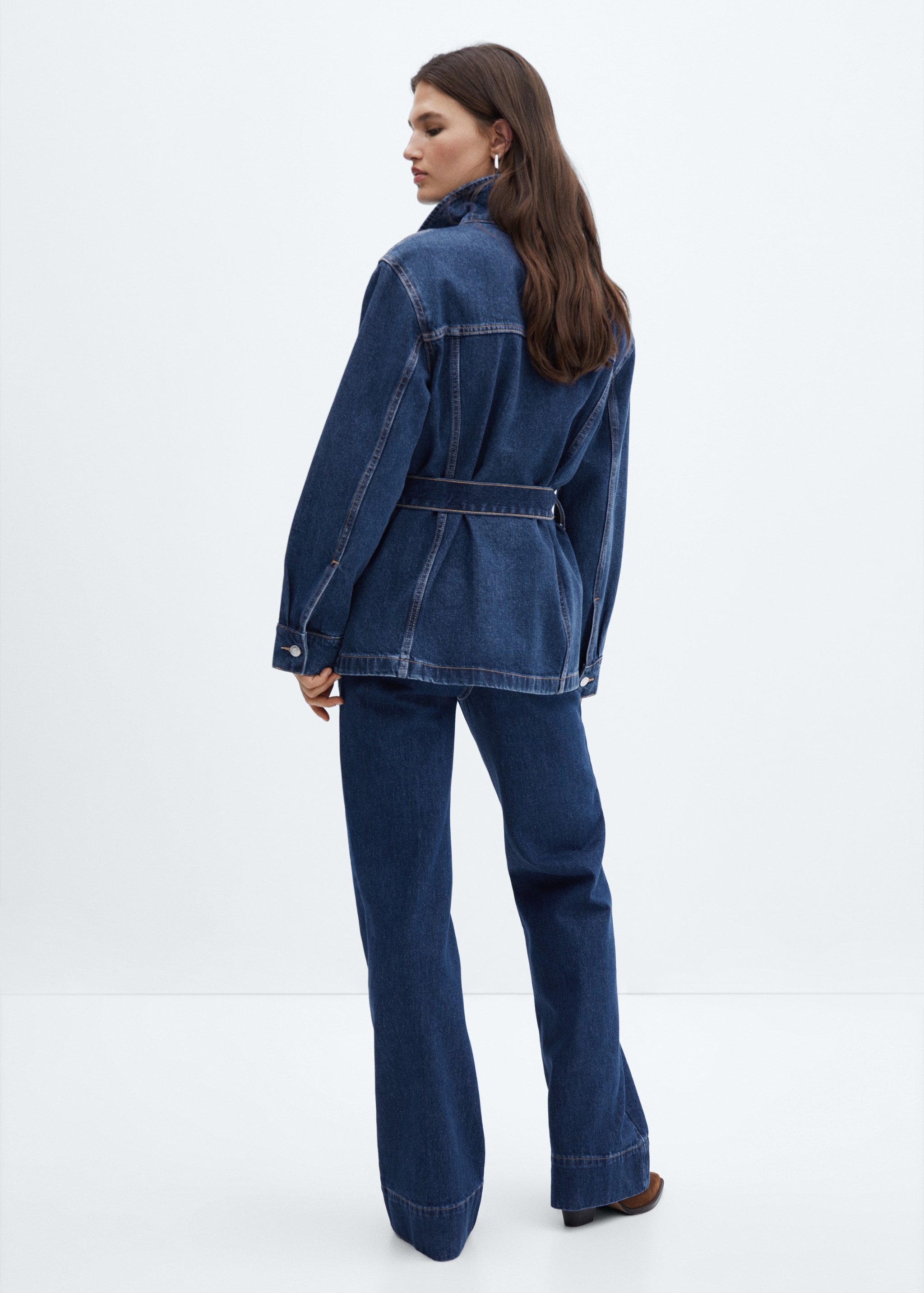 Denim jacket with belt - Reverse of the article