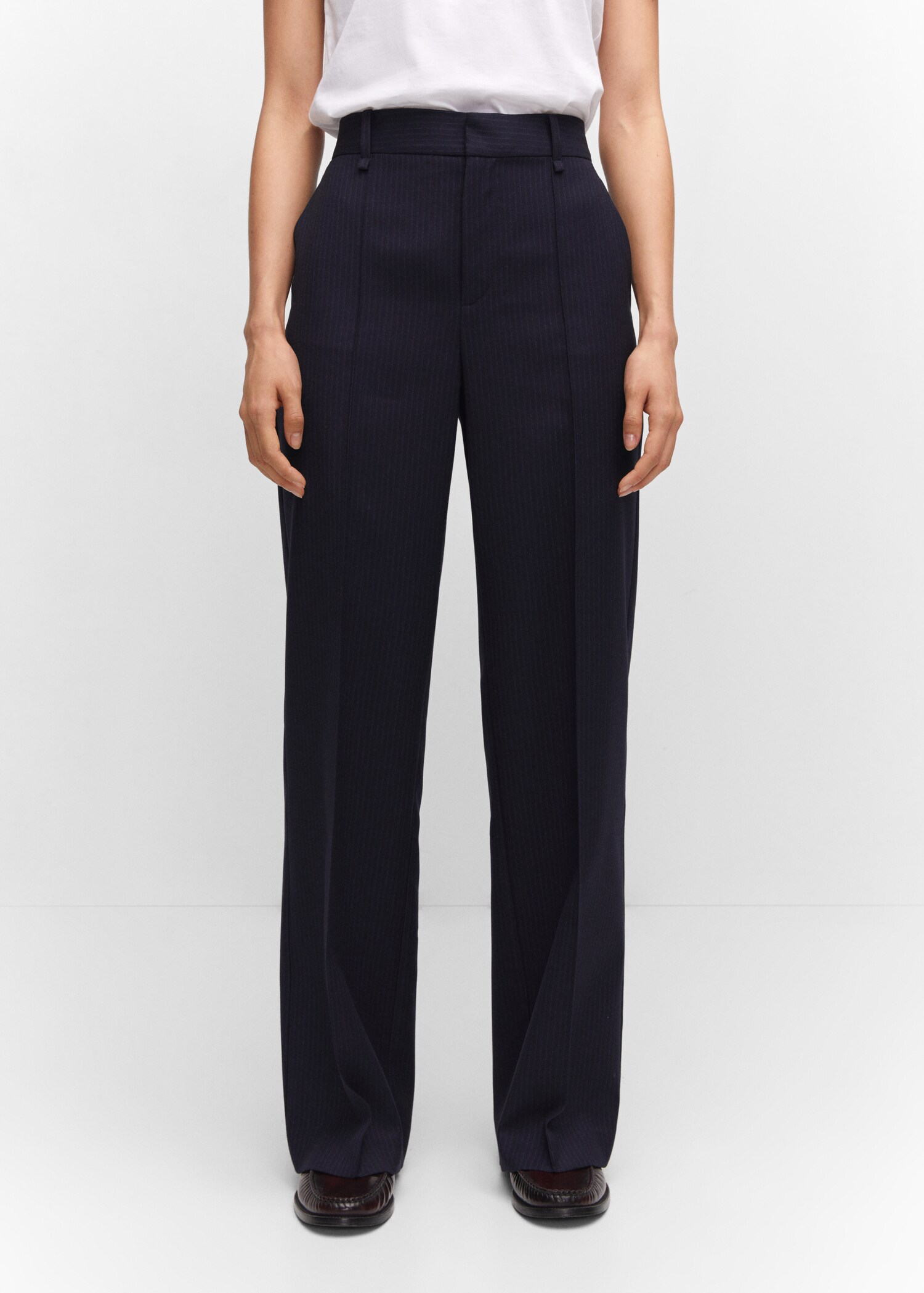 Straight striped pants - Medium plane