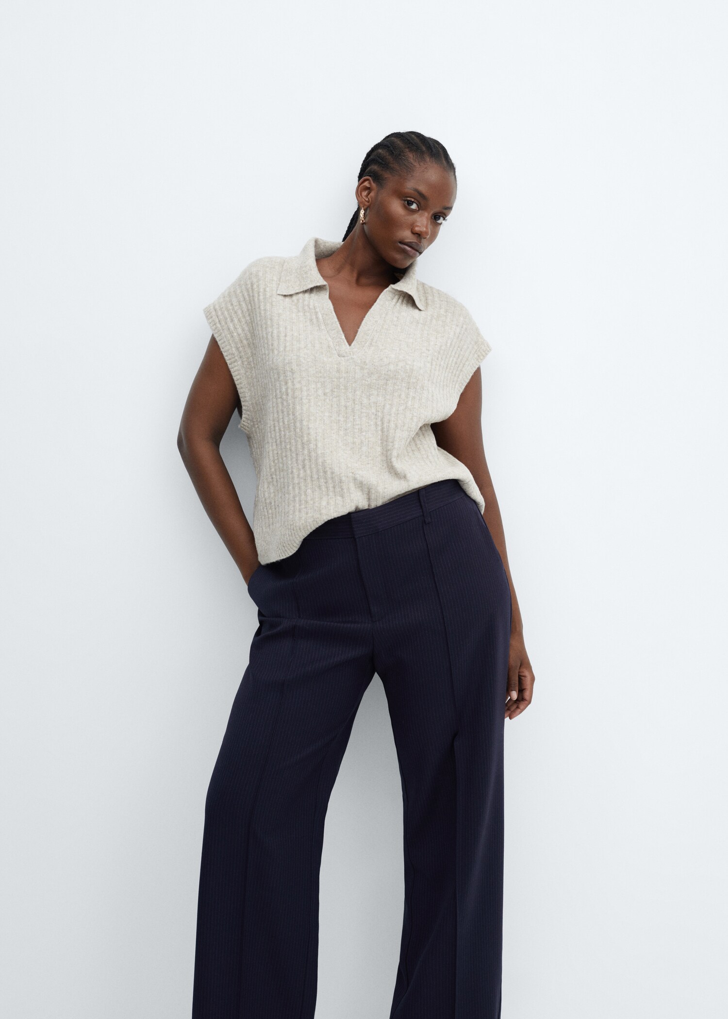 Straight striped pants - Details of the article 4