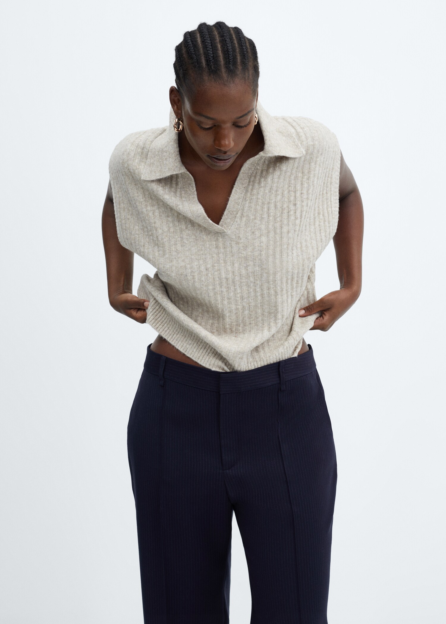 Straight striped pants - Details of the article 5