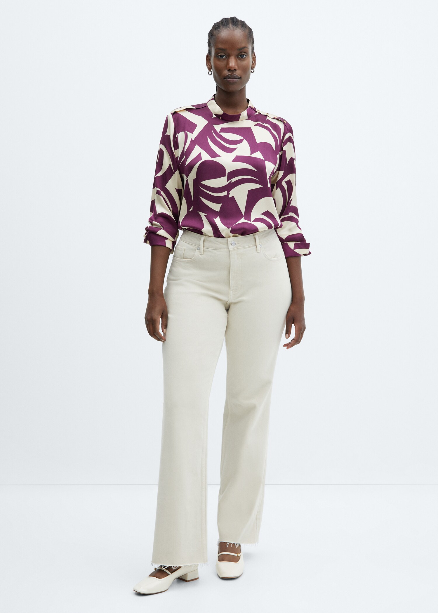 Blusa satinada estampada - Detalle del artículo 3