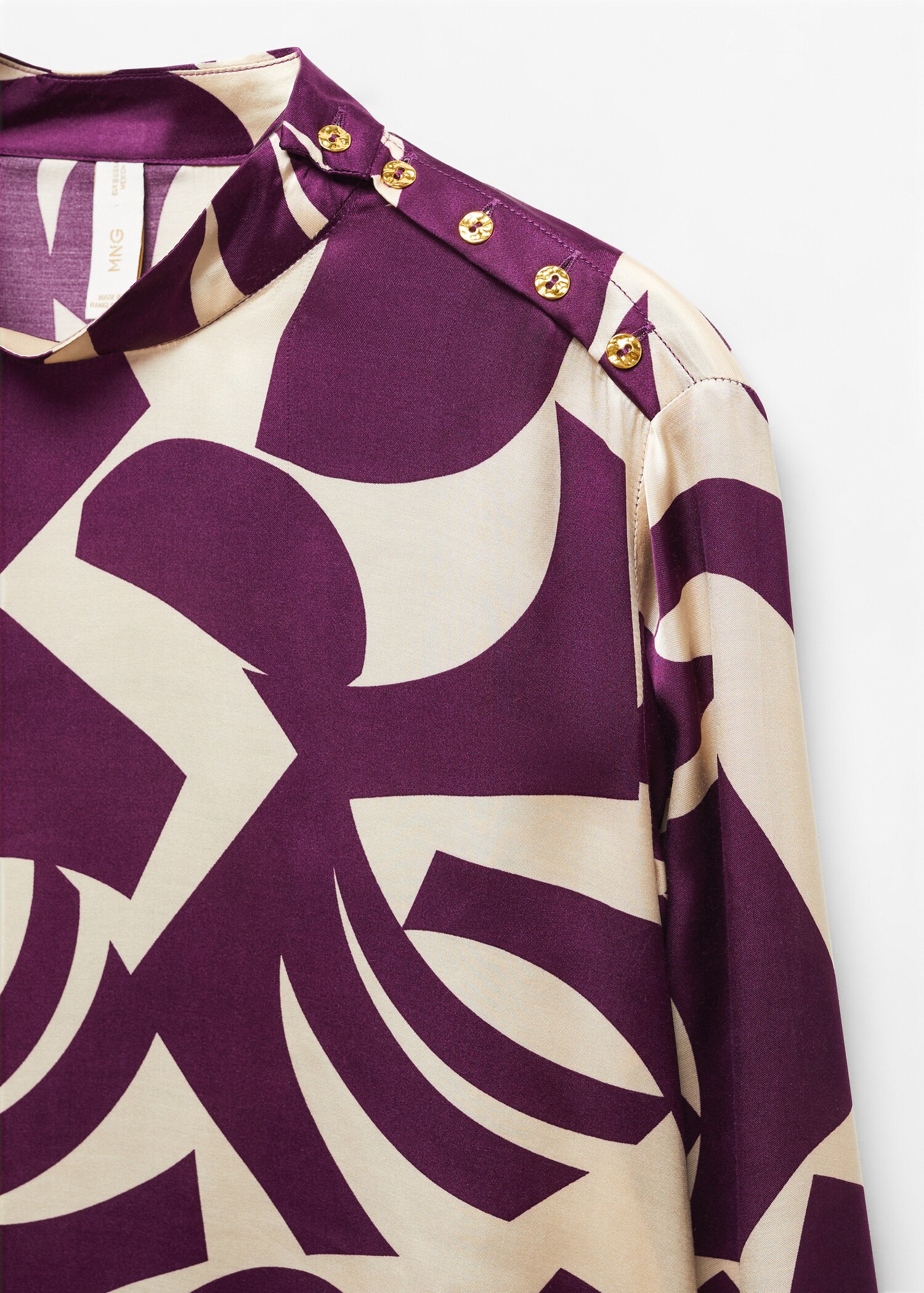 Blusa satinada estampada - Detalle del artículo 8