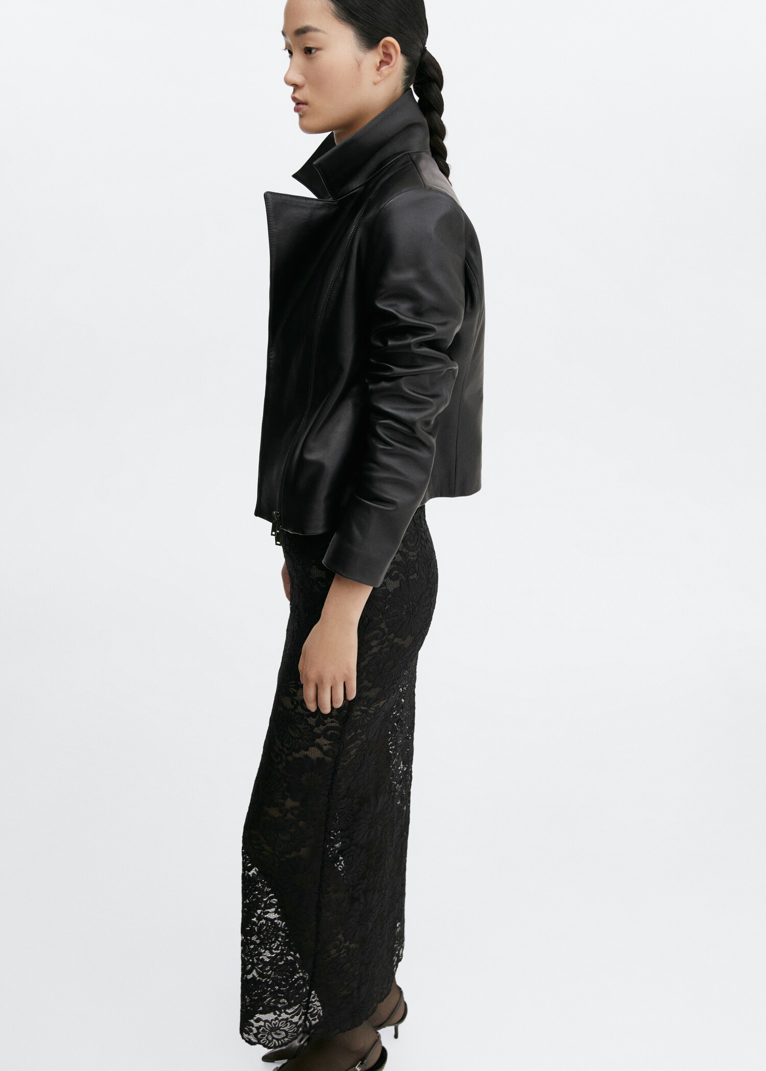 Blouson biker en cuir - Détail de l'article 2