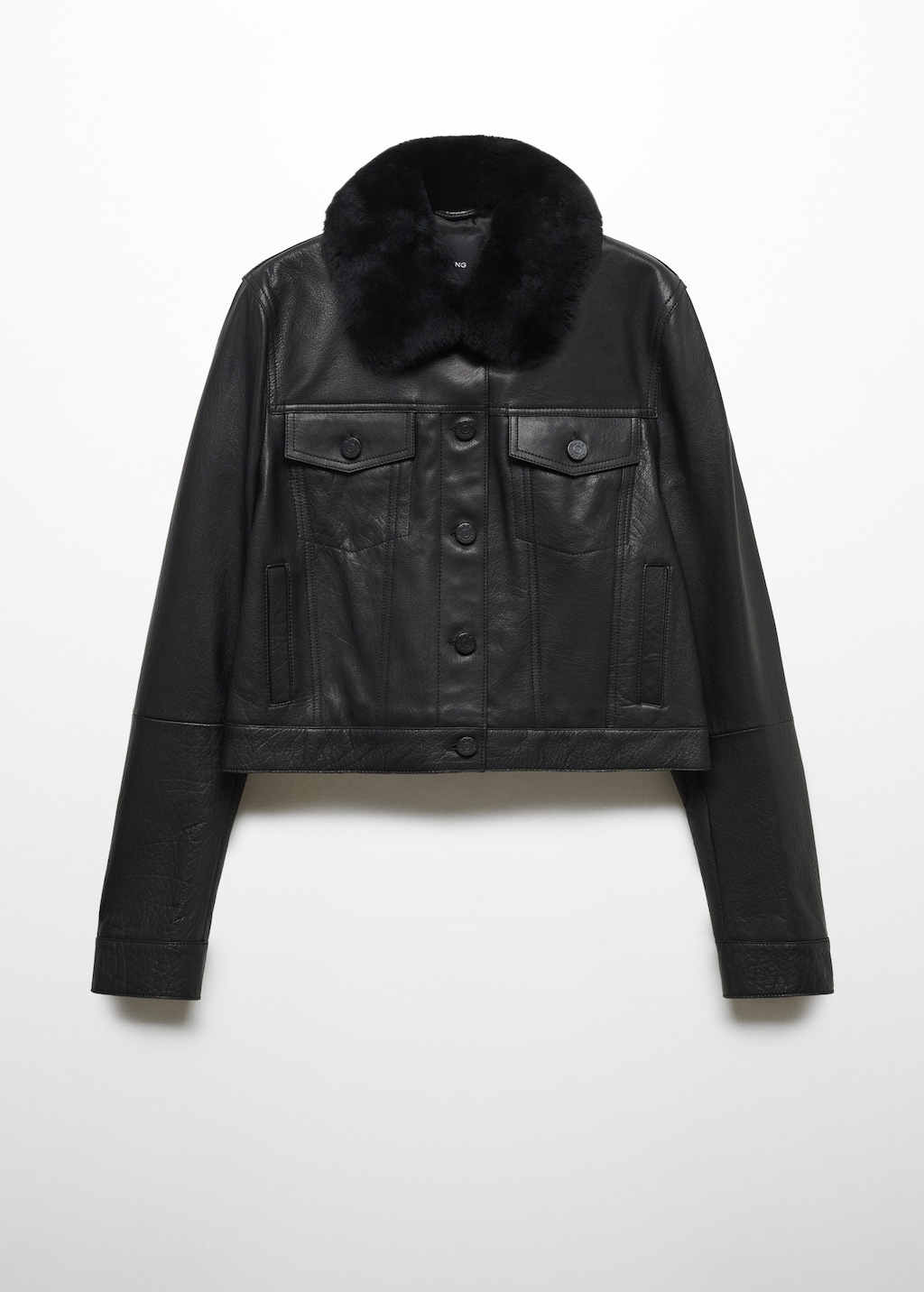 Black suede jacket with fur collar online
