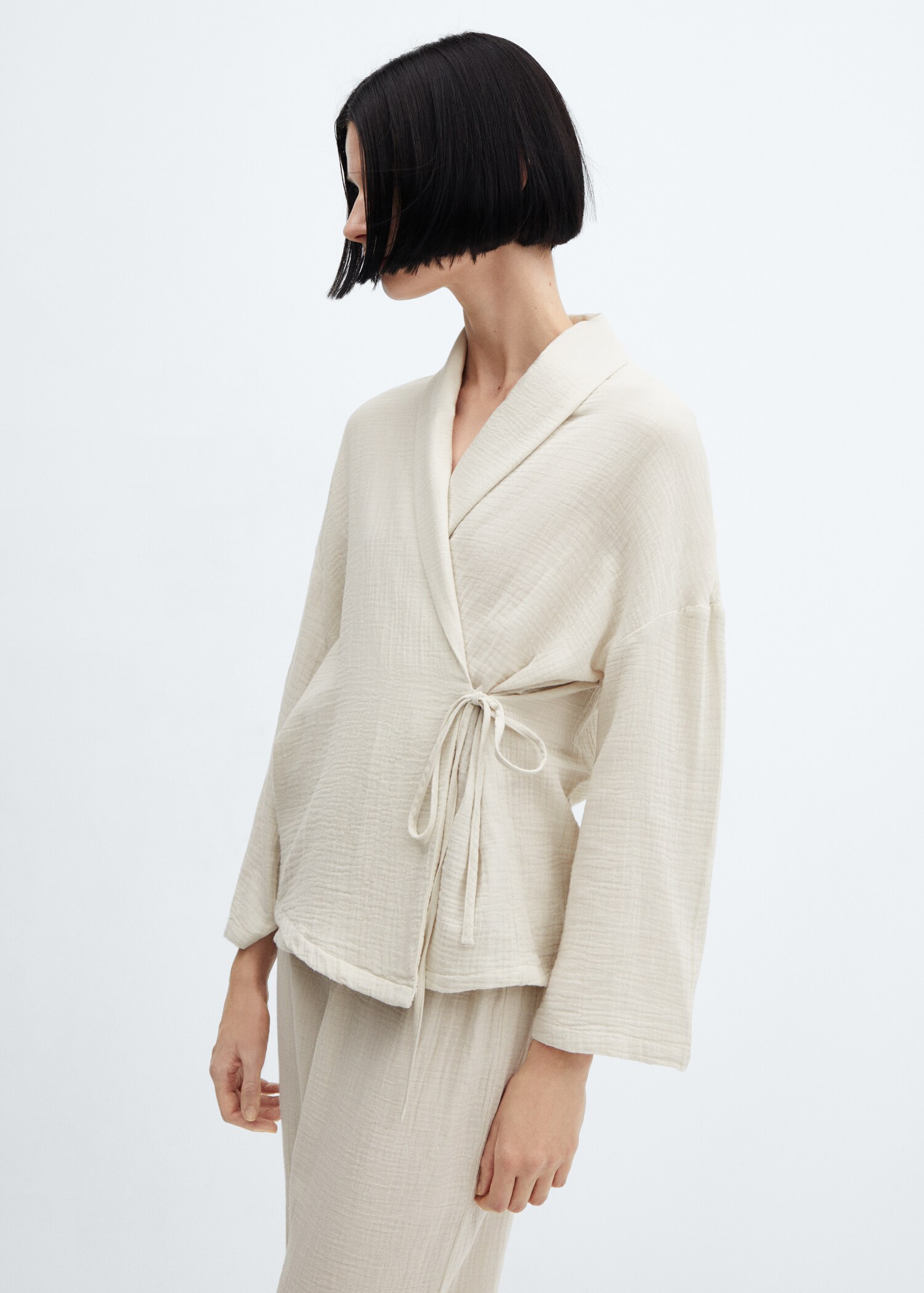 Cotton gauze pyjama trousers - Details of the article 1