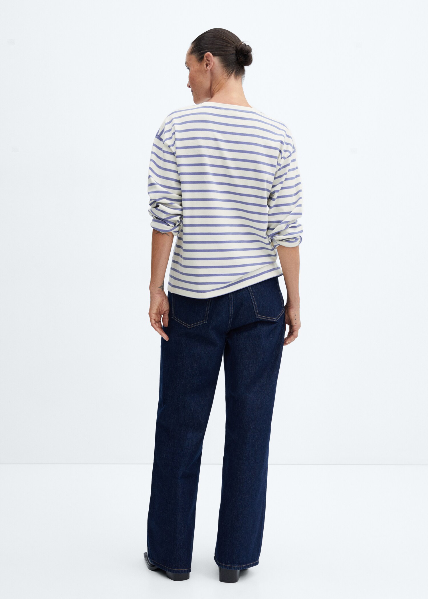 Sweat-shirt rayures col rond - Verso de l’article