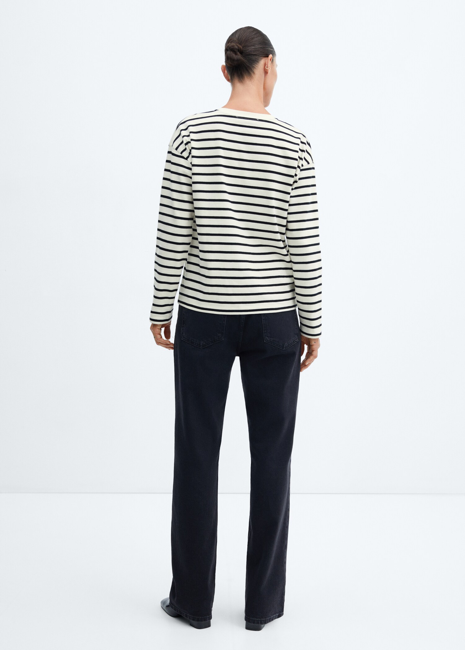 Sweat-shirt rayures col rond - Verso de l’article