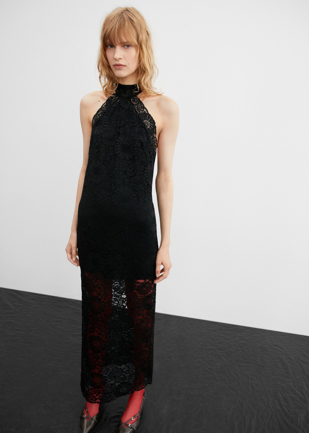 Halter neck lace dress