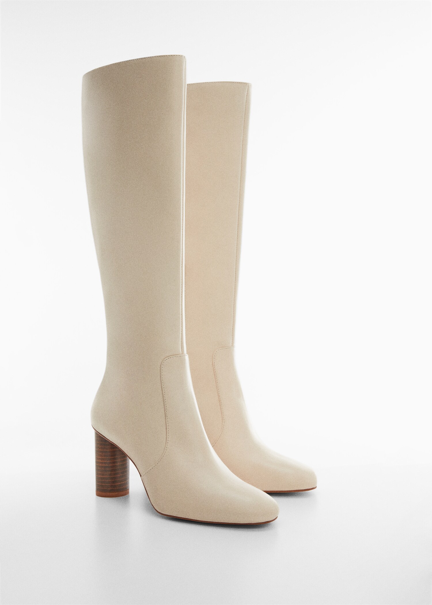 Round-toe leather boots - Medium plane
