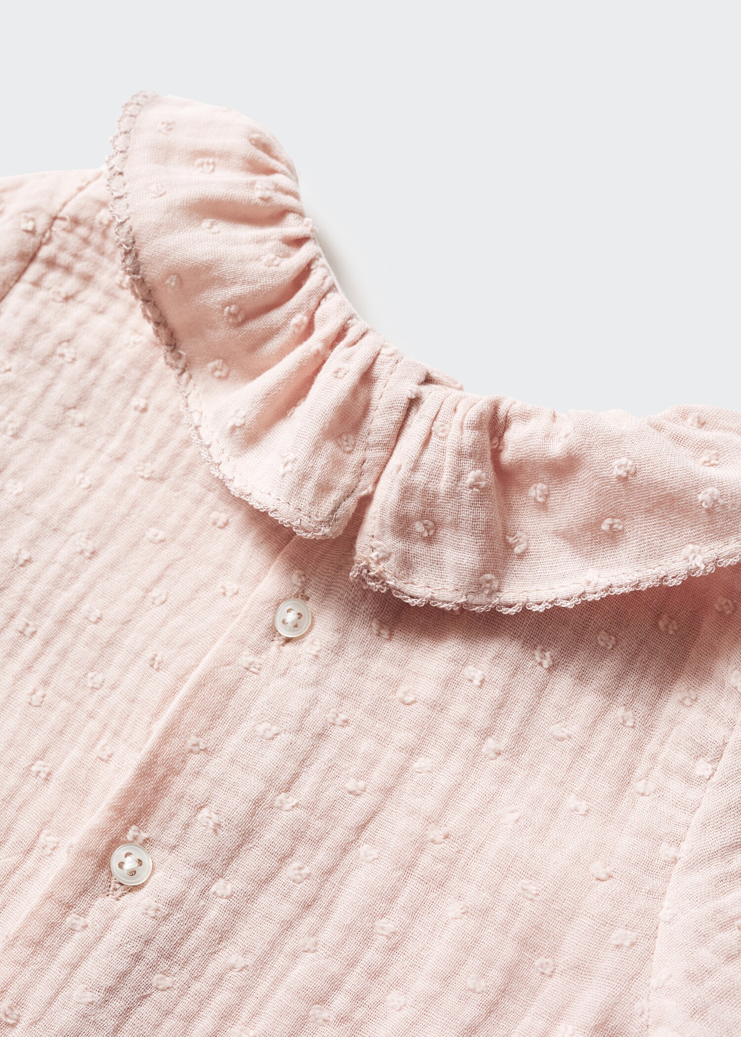 Cotton babydoll neck blouse - Details of the article 0