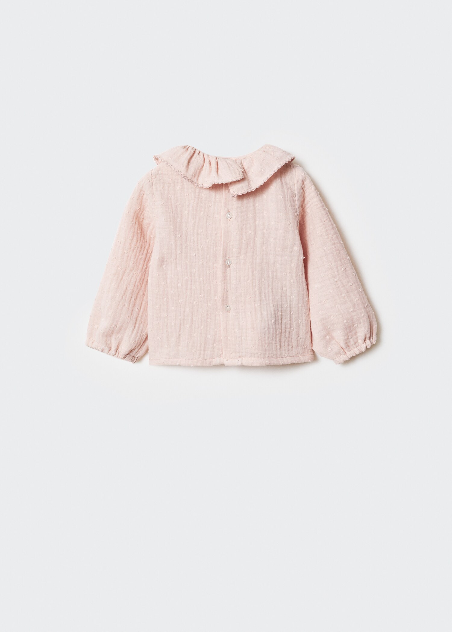 Cotton babydoll neck blouse - Reverse of the article