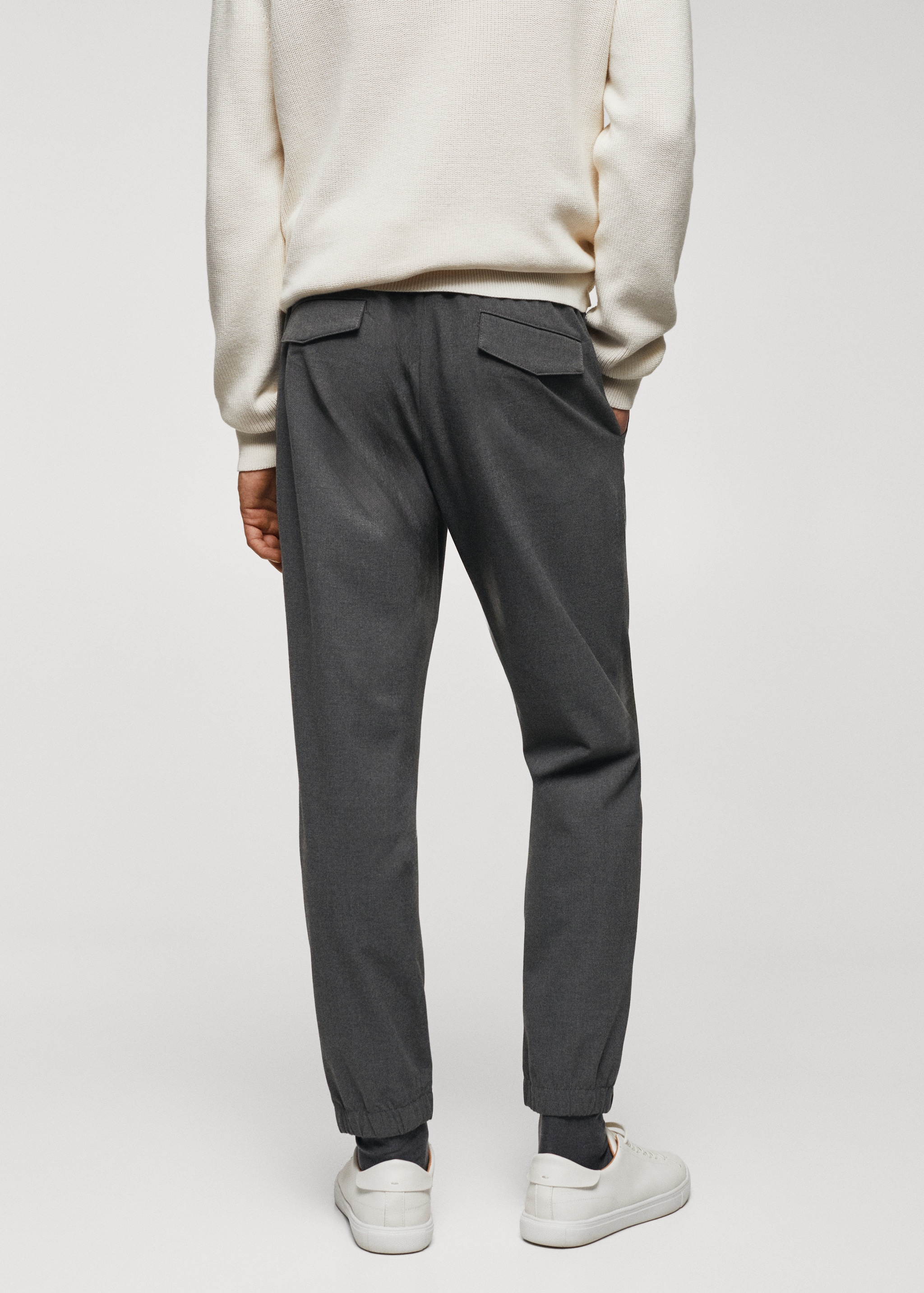 Slim-fit jogger trousers with drawstring  - Reverse of the article