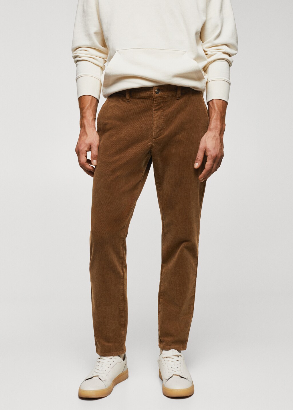 Corduroy slim fit cropped trousers Men MANGO Georgia