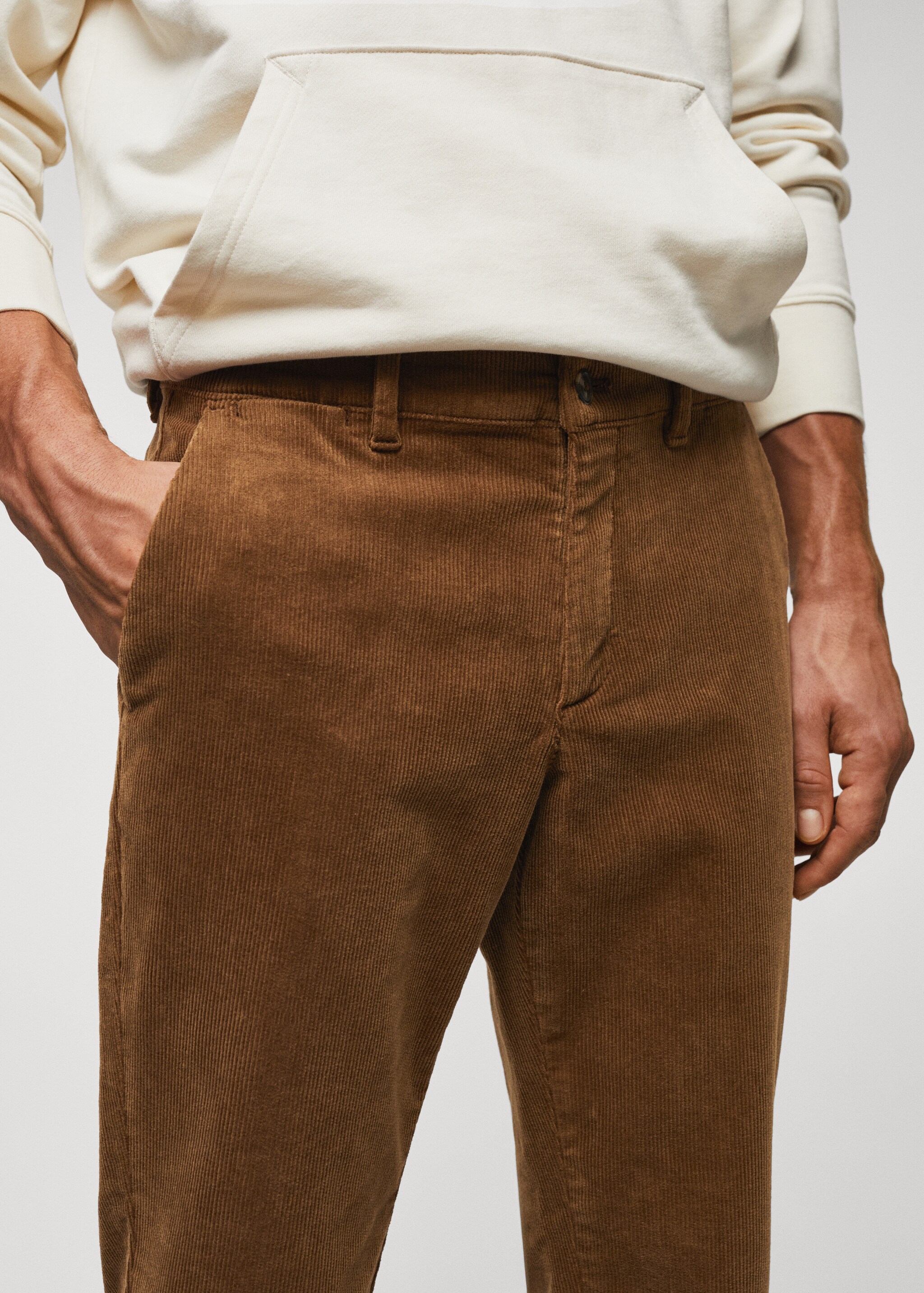 Pantalon velours côtelé slim-fit crop - Détail de l'article 1