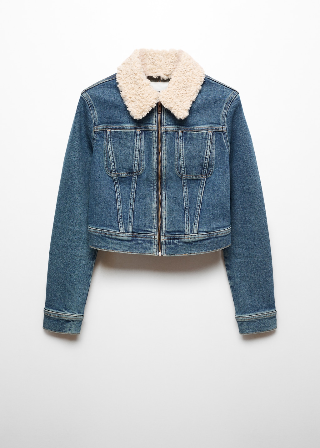 Cazadora vaquera cuello borreguito Mujer MNG Bolivia