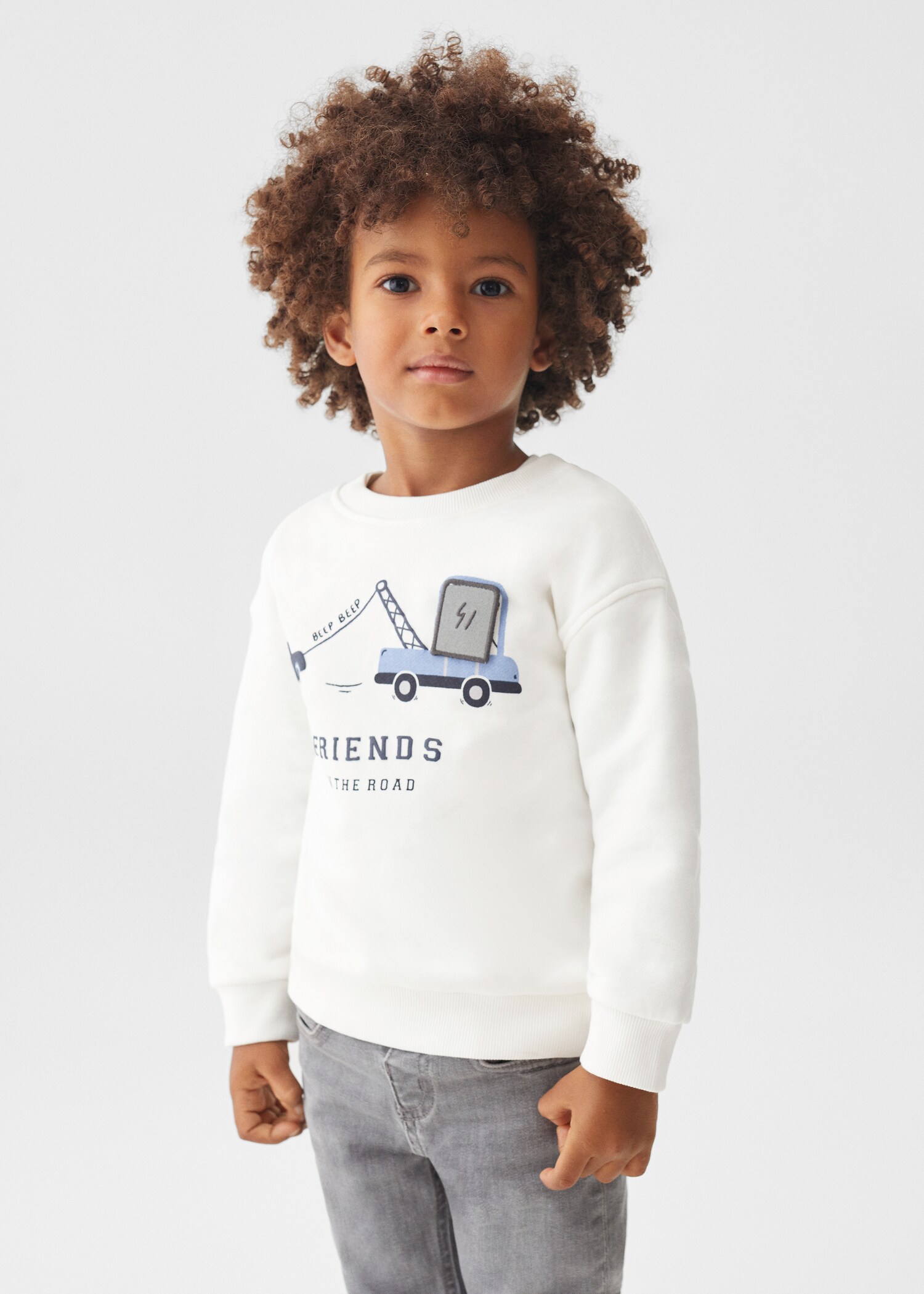 Sudadera algodón estampada - Plano medio