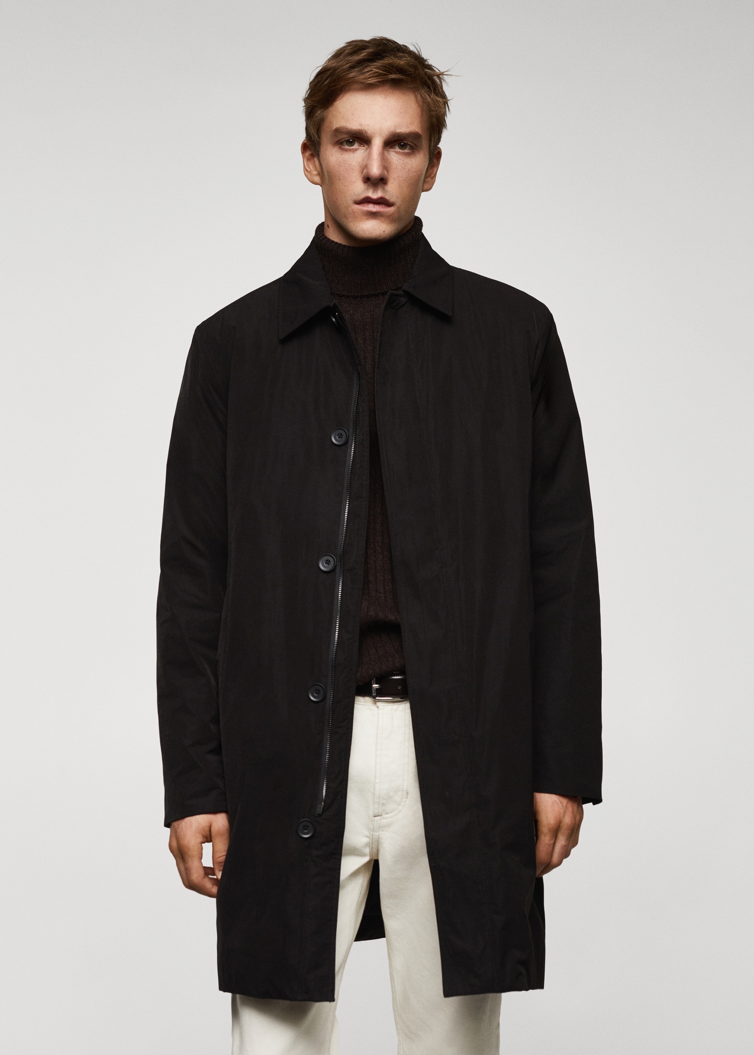 Water-repellent quilted trench coat - Medium plane