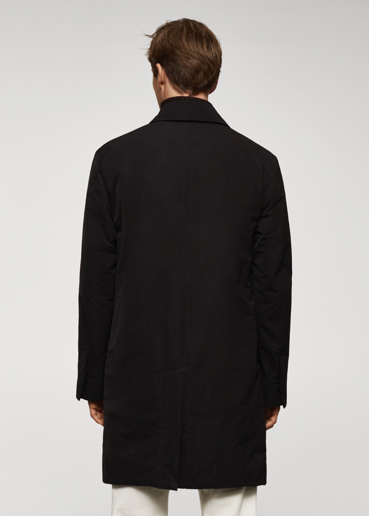 Water-repellent quilted trench coat - Reverse of the article