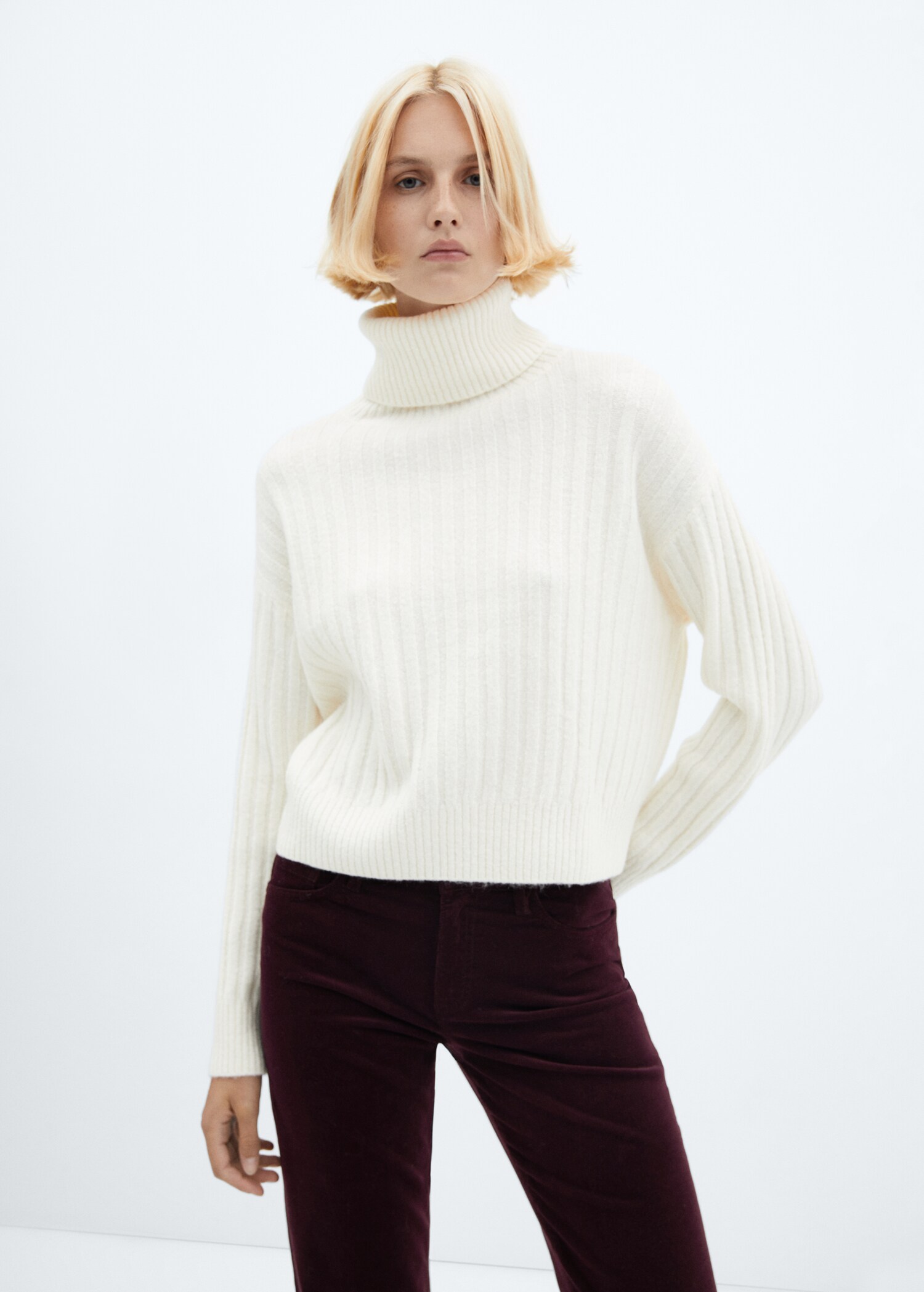 Pantalon flare taille normale velours côtelé - Détail de l'article 1