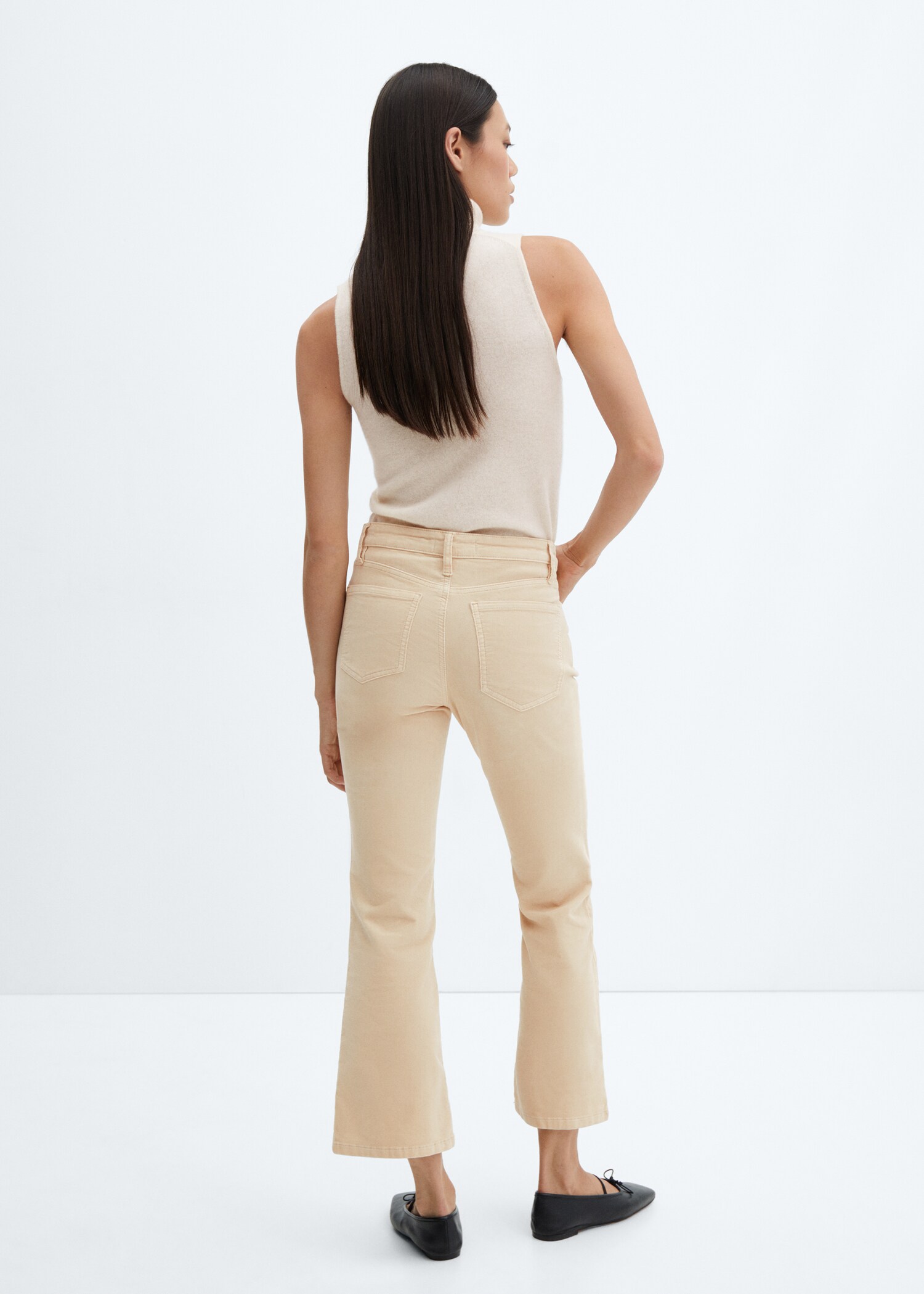 Flared cropped corduroy jeans - Reverse of the article